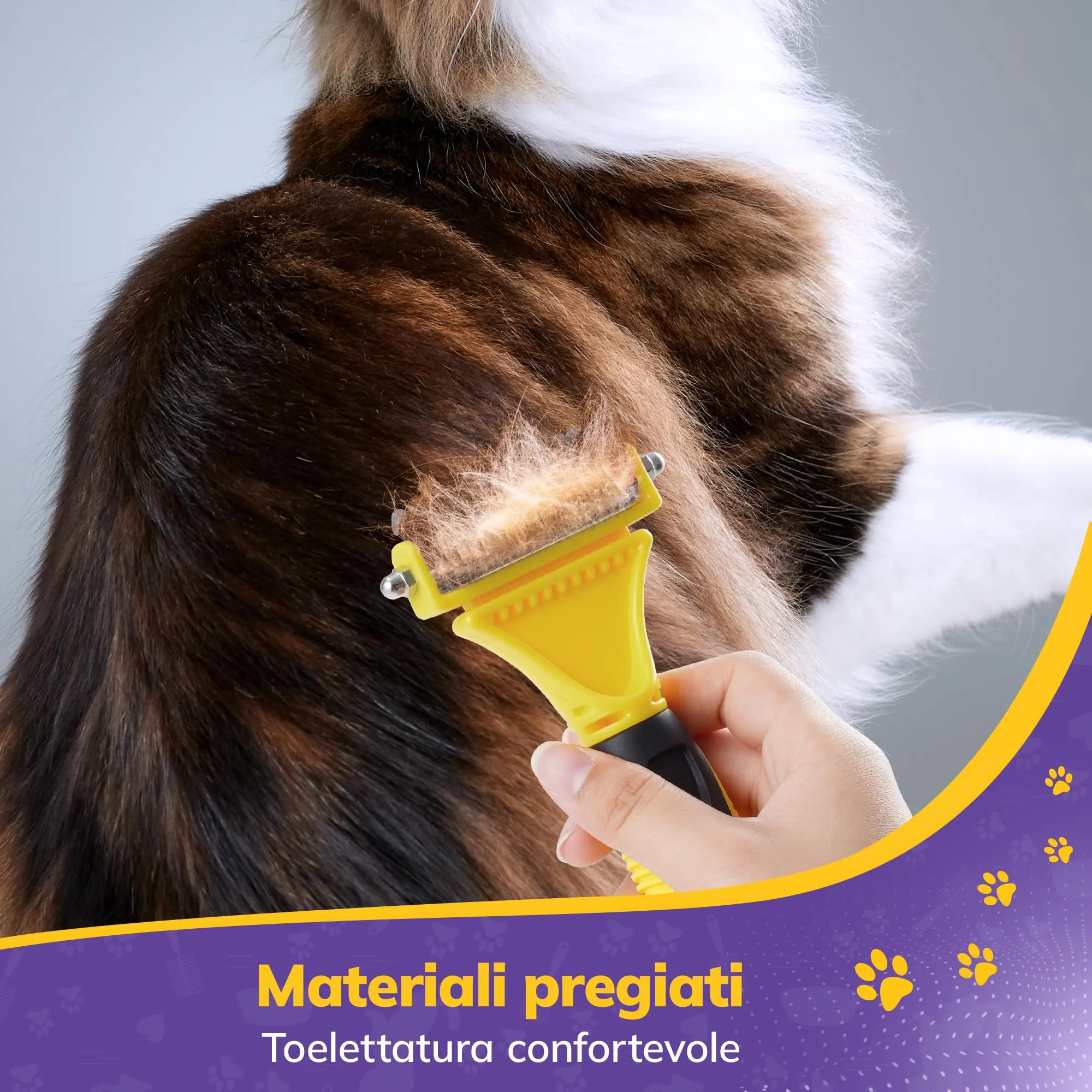 Morpilot Spazzola per Cani e Gatti a Pelo Lungo, Pettine Professionale Cardatore per Sottopelo e Nodi - immagine 4