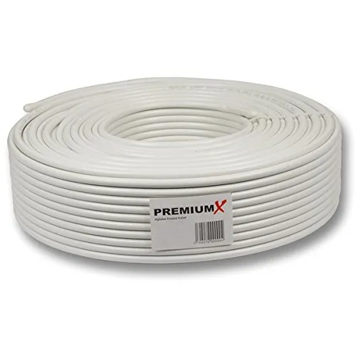 PremiumX Cavo Coassiale RG6 15m 135dB 4 Strati Copperclad per Antenna Satellitare e TV Digitale con 10 Connettori F - immagine 3