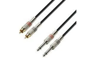 Adam Hall Cables 3 Star TPC 0600 - Cavo audio 2 x RCA maschio a 2 x jack mono 6,3 mm, 6 m - immagine 2