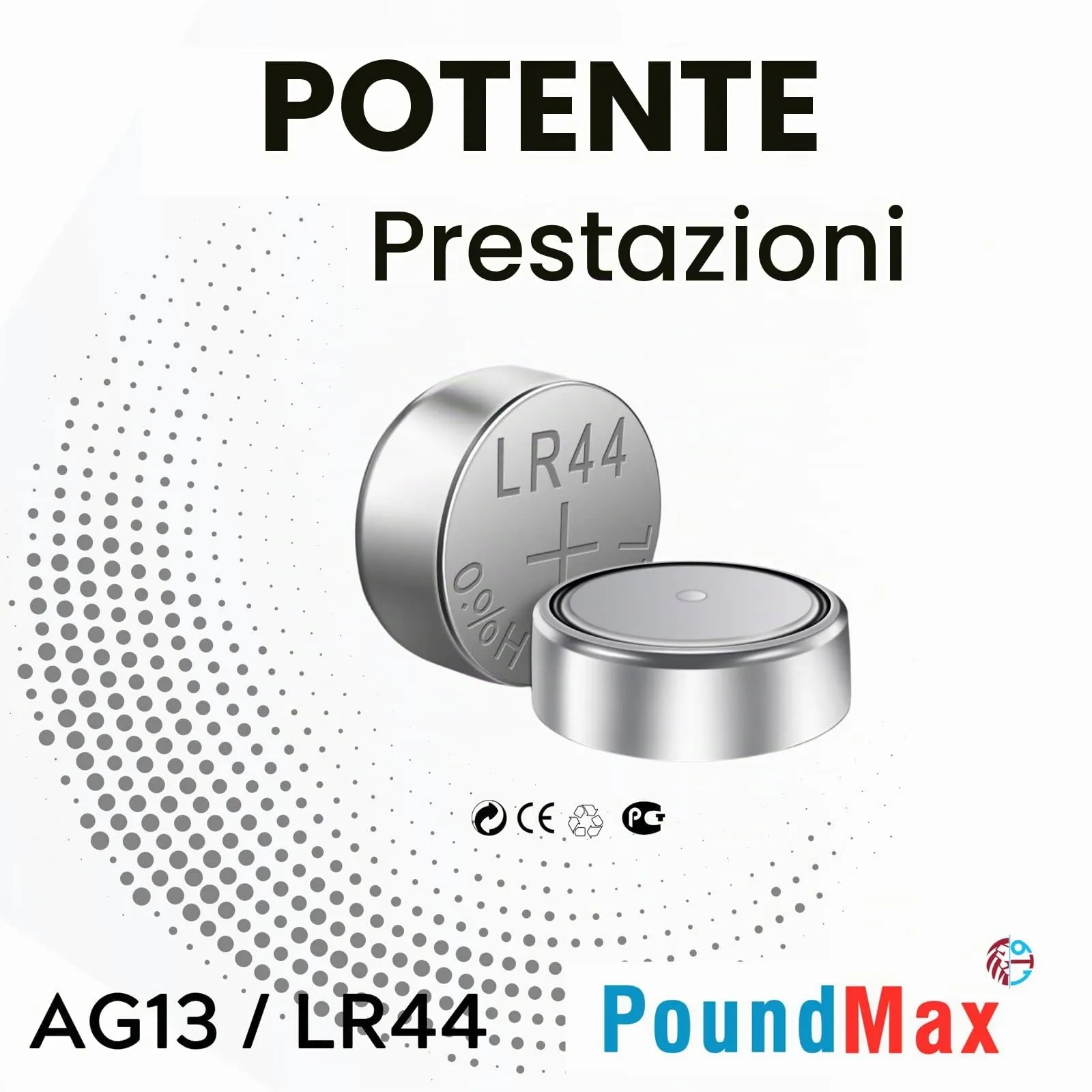 PoundMax 10 Batterie Alcaline a Bottone AG13 LR44 1,5 V - immagine 4