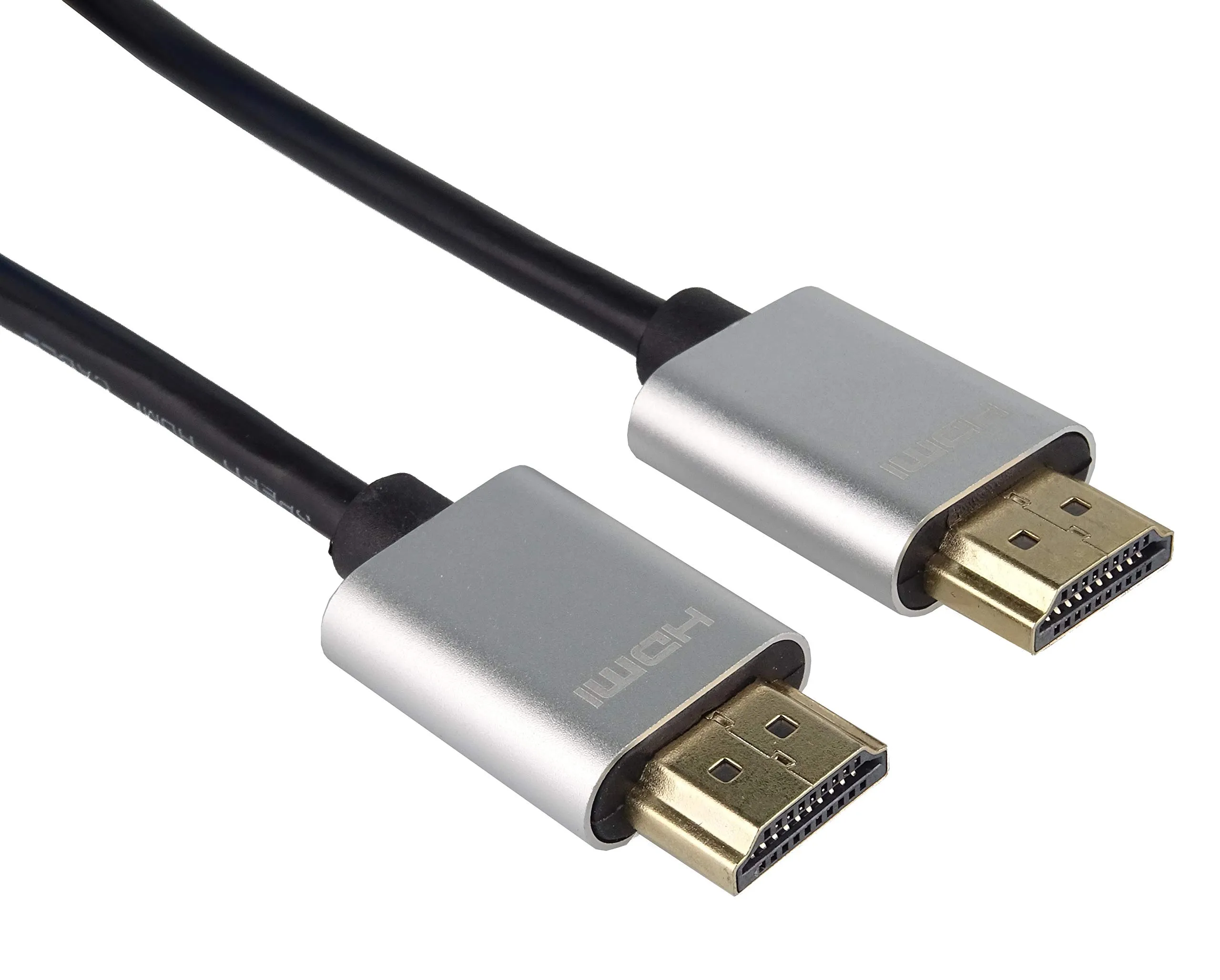 PremiumCord Cavo HDMI Slim 4K Alta Velocità con Ethernet, 1,5m, Nero/Argento - immagine 1