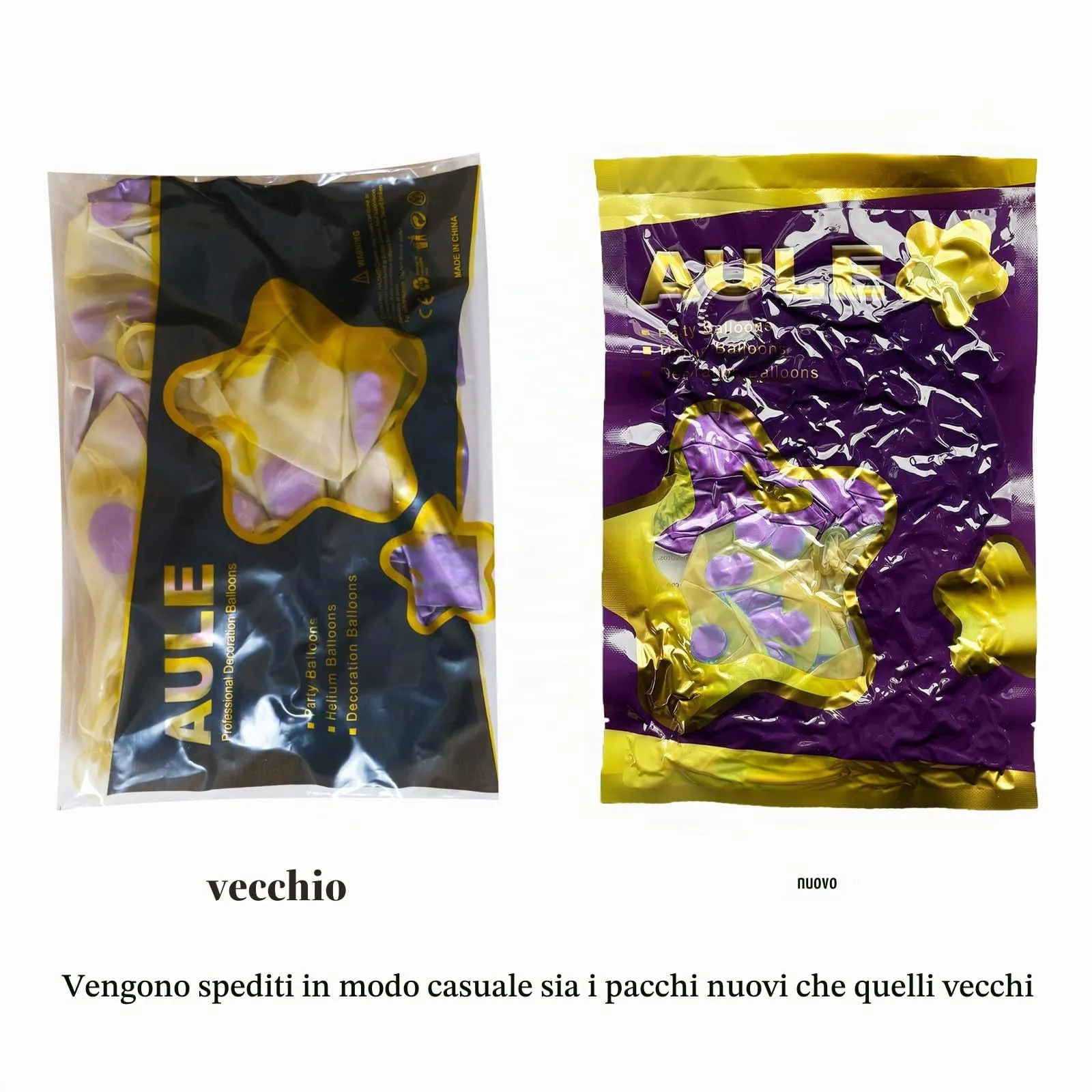 AULE Palloncini Viola Metallizzati con Coriandoli, 42 Pezzi, 30cm - immagine 6