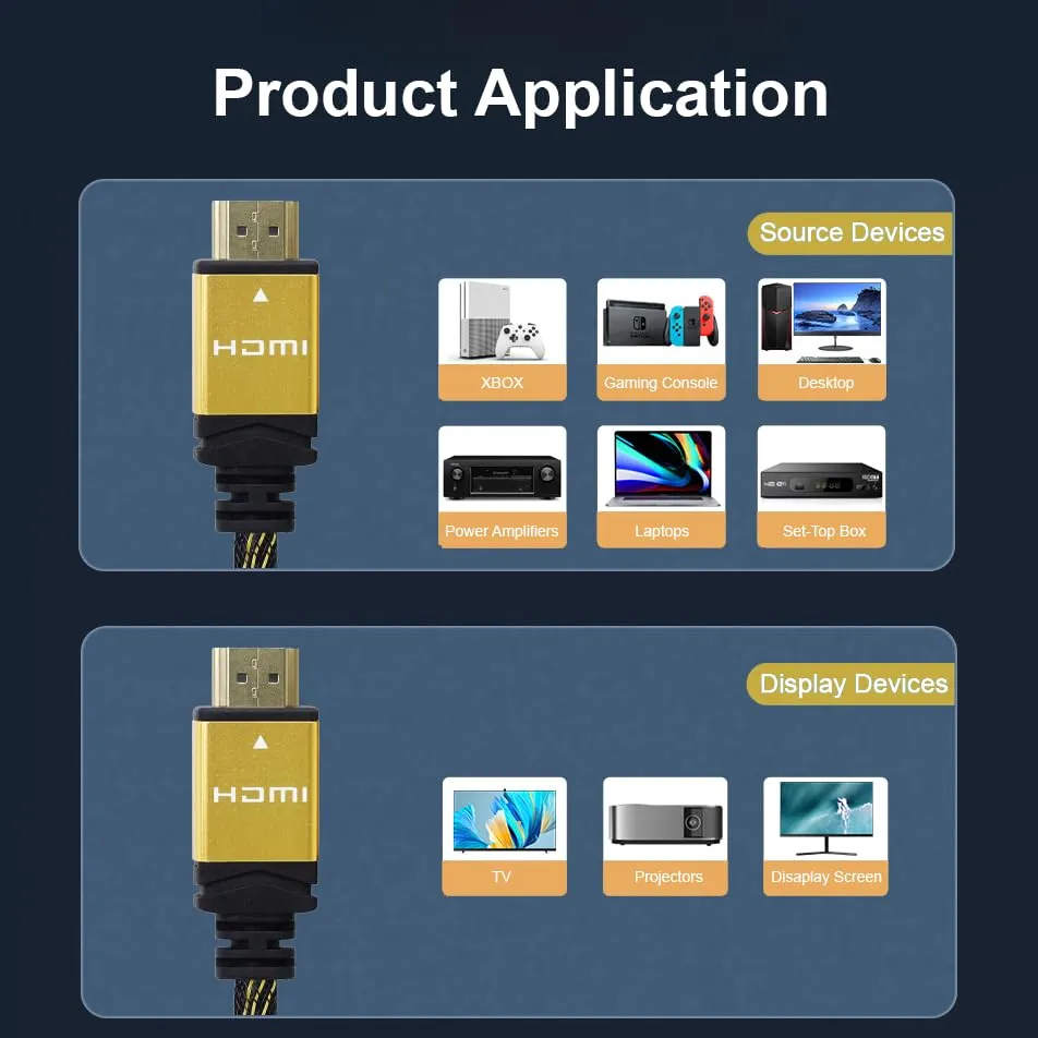 PremiumCord Cavo HDMI 2.0B 4K@60Hz, 18 Gbps, 2 m - Nero/Oro - immagine 5