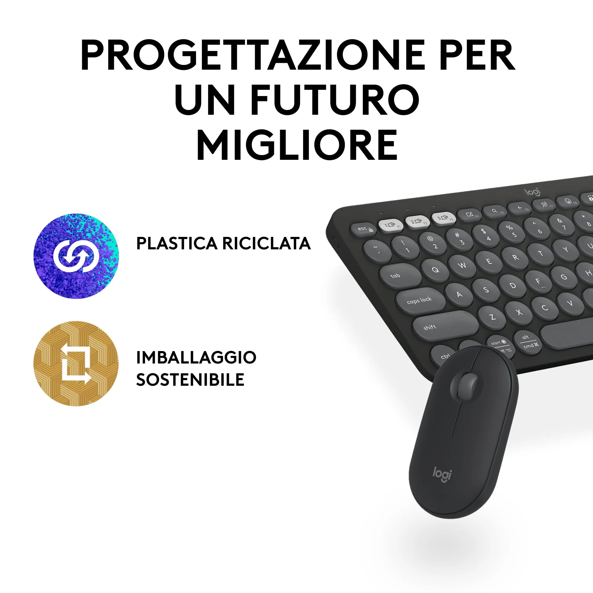 Logitech Pebble 2 Combo Tastiera e Mouse Wireless, ITA QWERTY - immagine 12