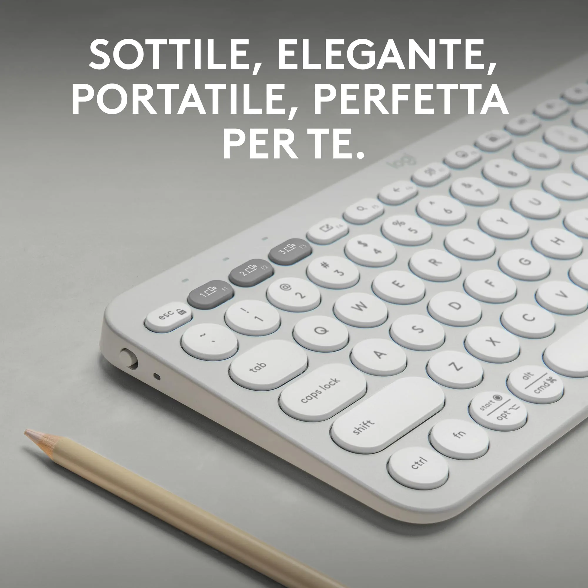 Logitech Pebble Keys 2 K380s Wireless Bluetooth Keyboard, ITA QWERTY - immagine 2
