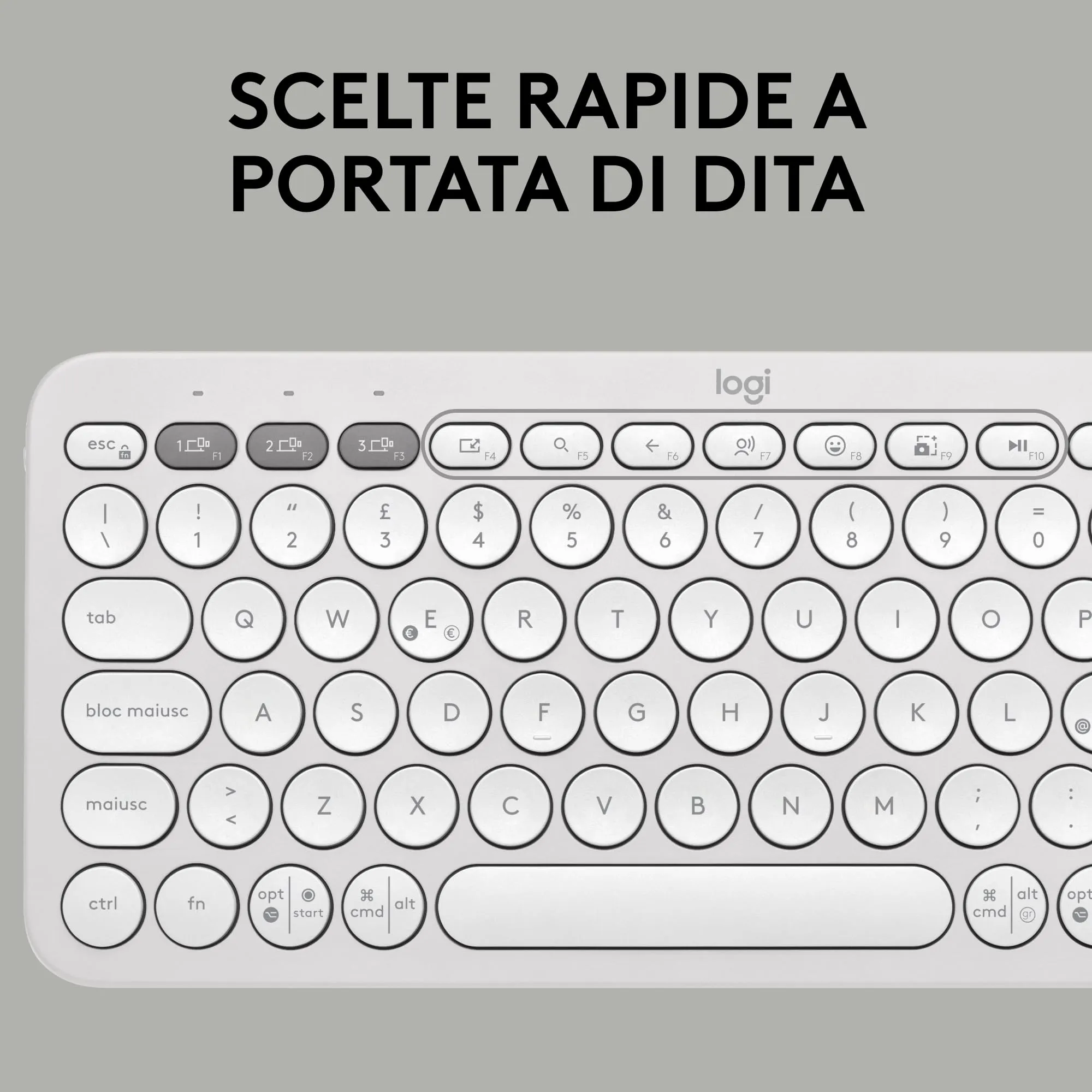 Logitech Pebble Keys 2 K380s Wireless Bluetooth Keyboard, ITA QWERTY - immagine 4