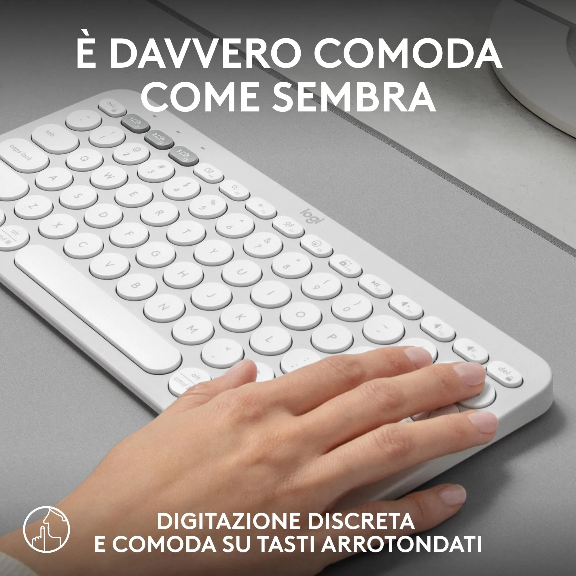 Logitech Pebble Keys 2 K380s Wireless Bluetooth Keyboard, ITA QWERTY - immagine 6
