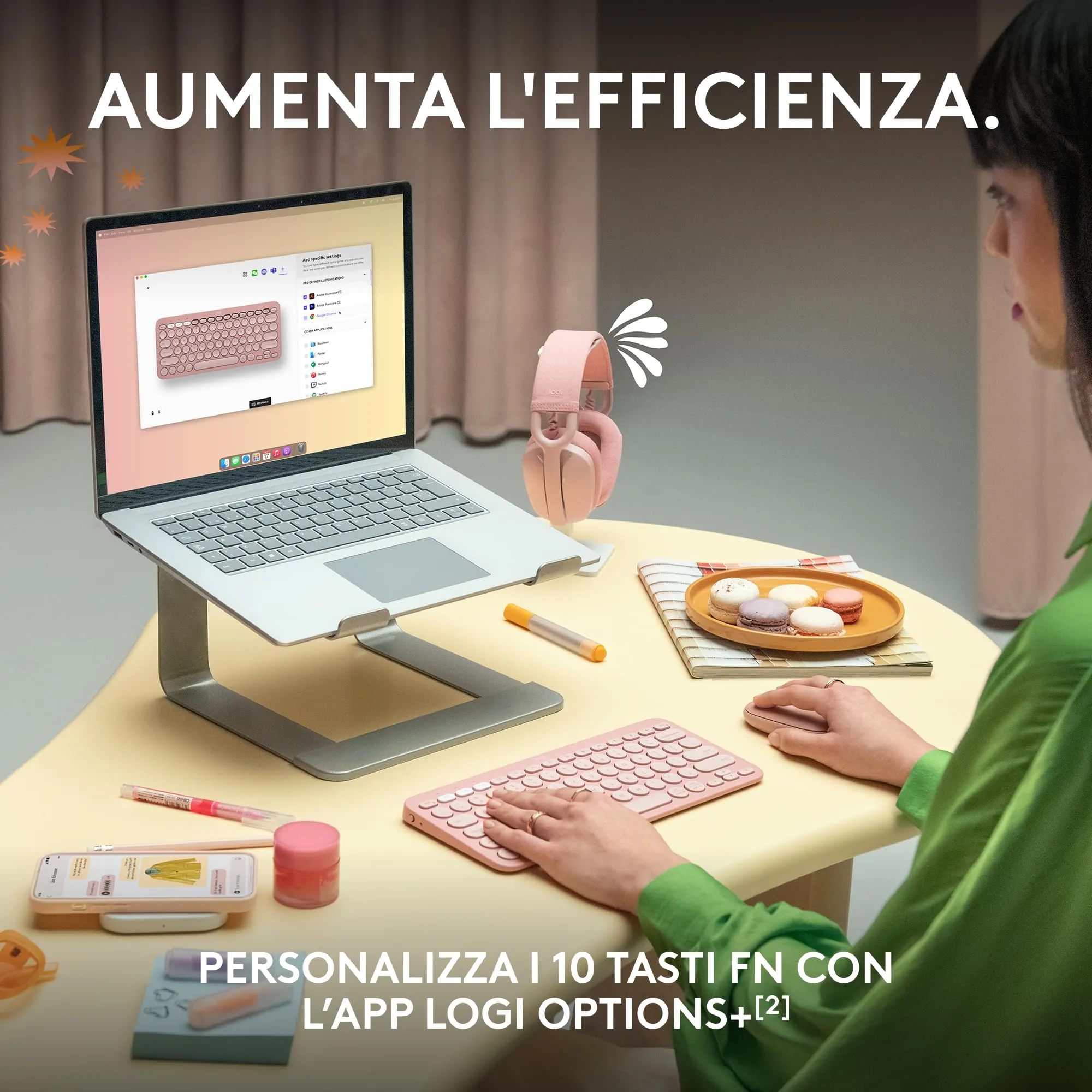 Logitech Pebble Keys 2 K380s Wireless Bluetooth Keyboard, ITA QWERTY - immagine 8