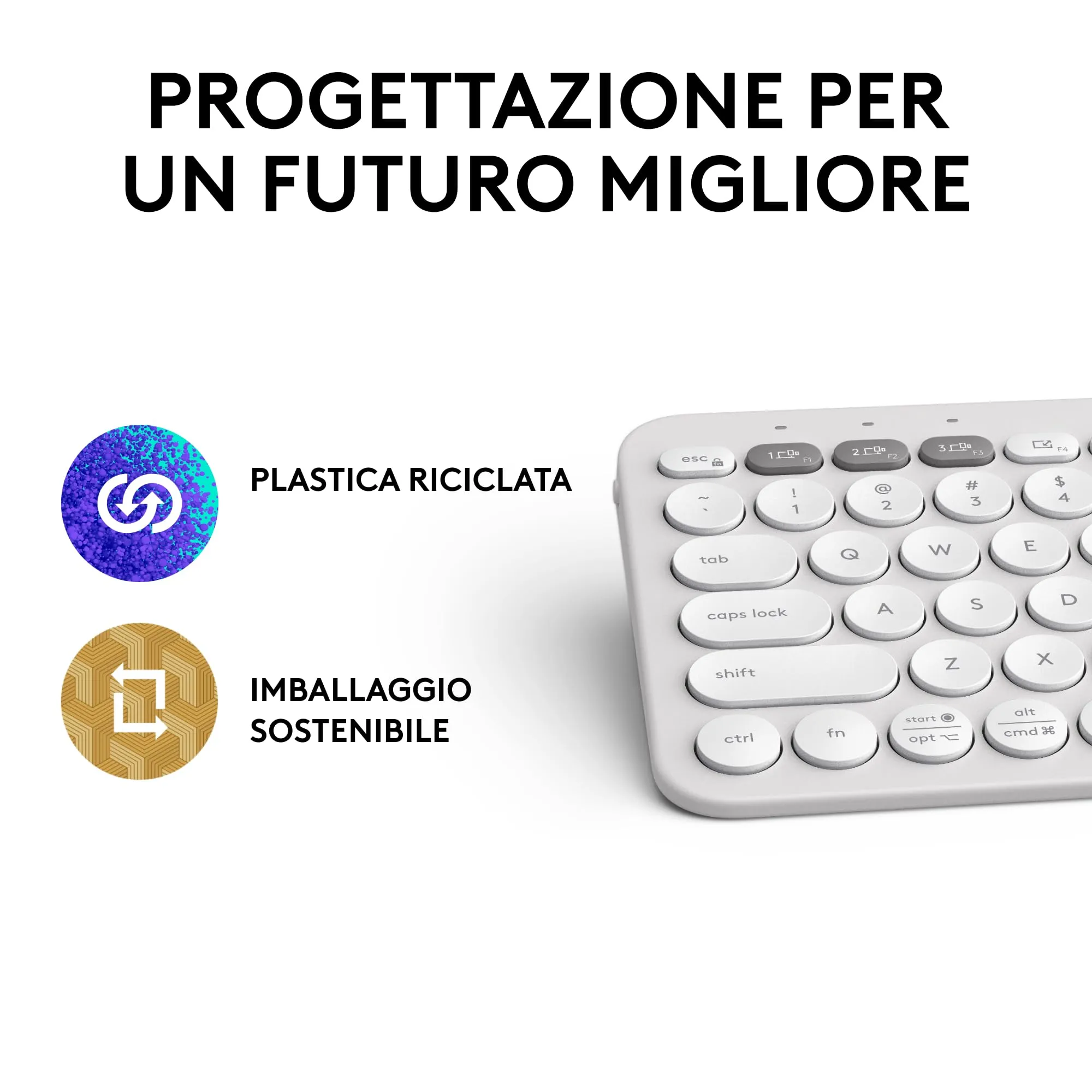 Logitech Pebble Keys 2 K380s Wireless Bluetooth Keyboard, ITA QWERTY - immagine 12