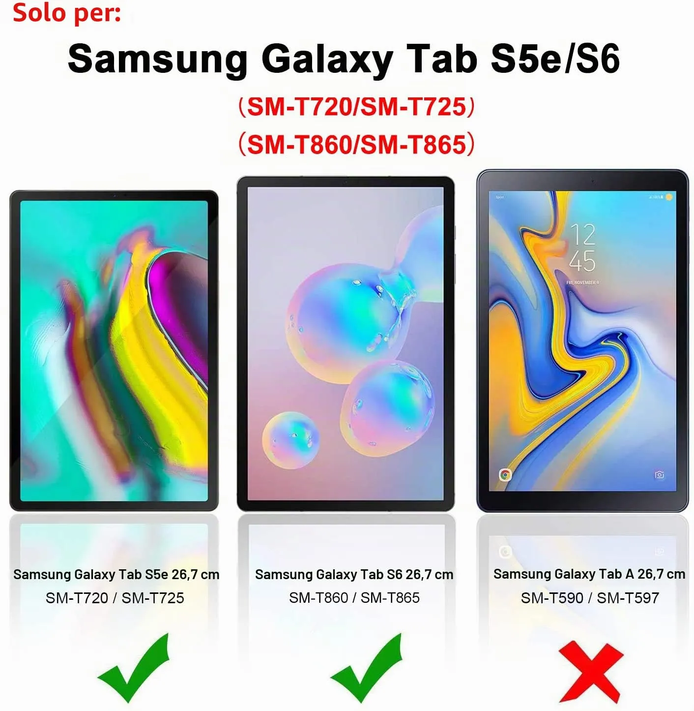 Gerutek Pellicola Protettiva in Vetro Temperato per Samsung Galaxy Tab S5e / S6 10.5'' (2 Pezzi) - immagine 2