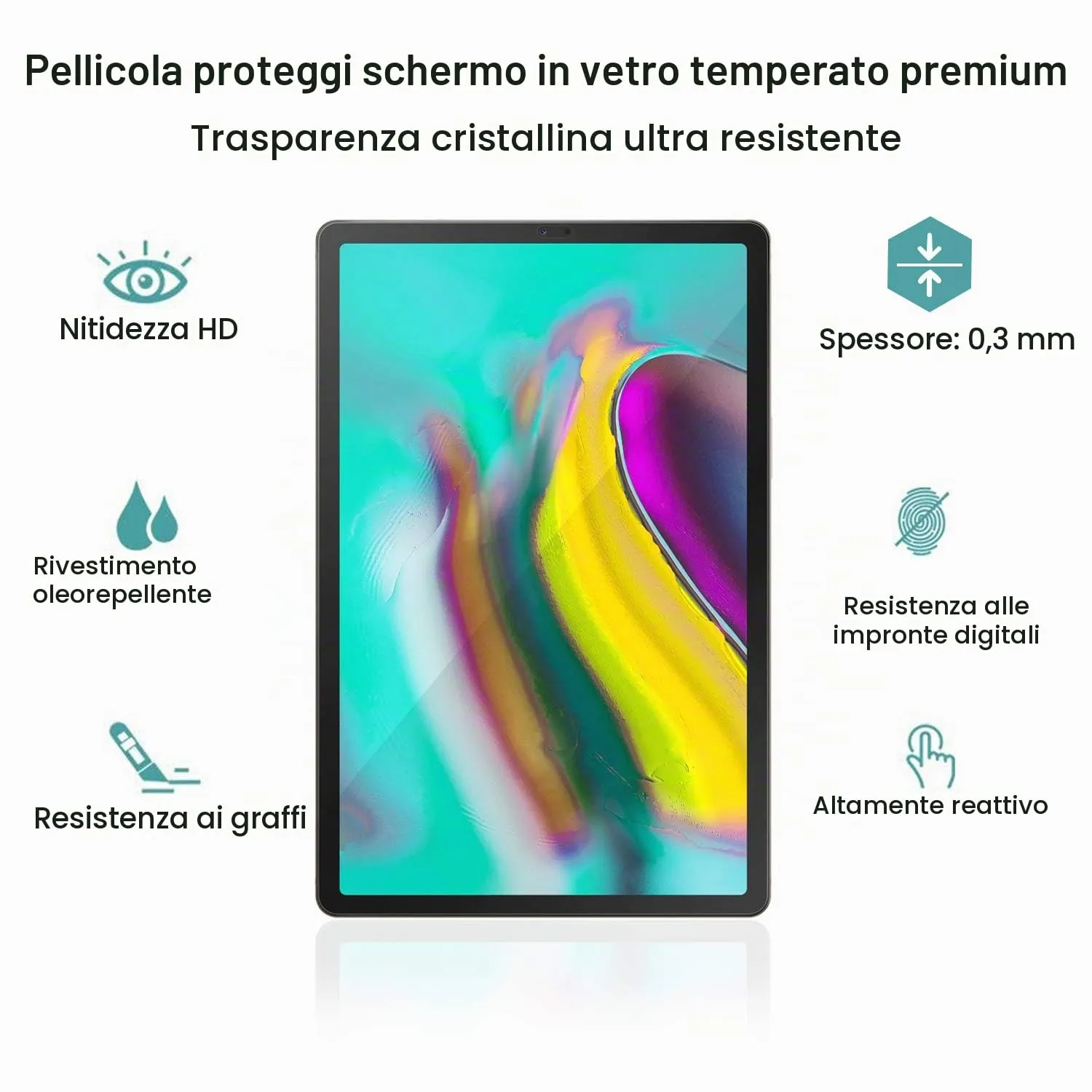 Gerutek Pellicola Protettiva in Vetro Temperato per Samsung Galaxy Tab S5e / S6 10.5'' (2 Pezzi) - immagine 3