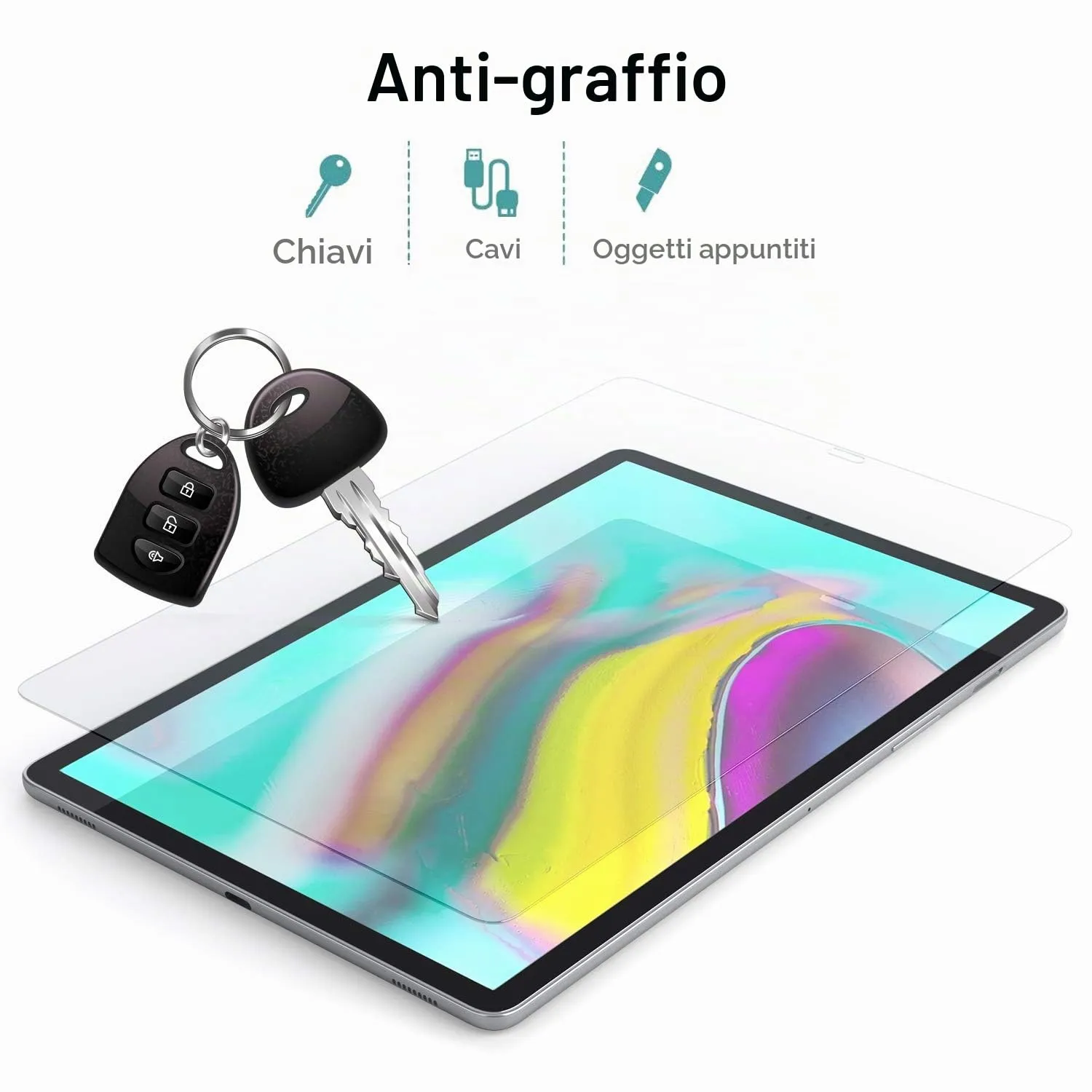 Gerutek Pellicola Protettiva in Vetro Temperato per Samsung Galaxy Tab S5e / S6 10.5'' (2 Pezzi) - immagine 4