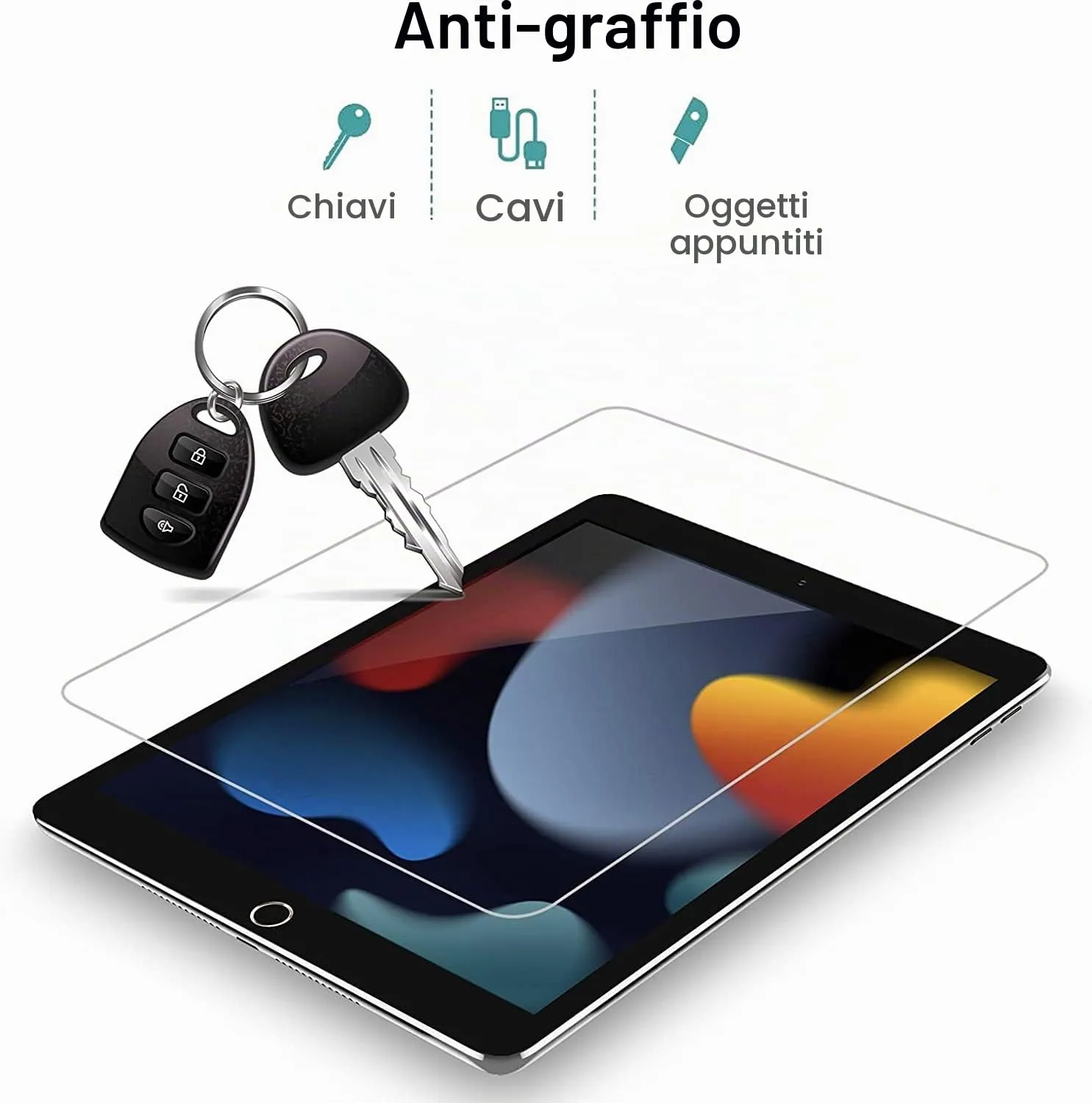 Gerutek Pellicola Protettiva in Vetro Temperato per iPad 9ª/8ª/7ª Gen 10,2 Pollici (2 Pezzi) - immagine 4