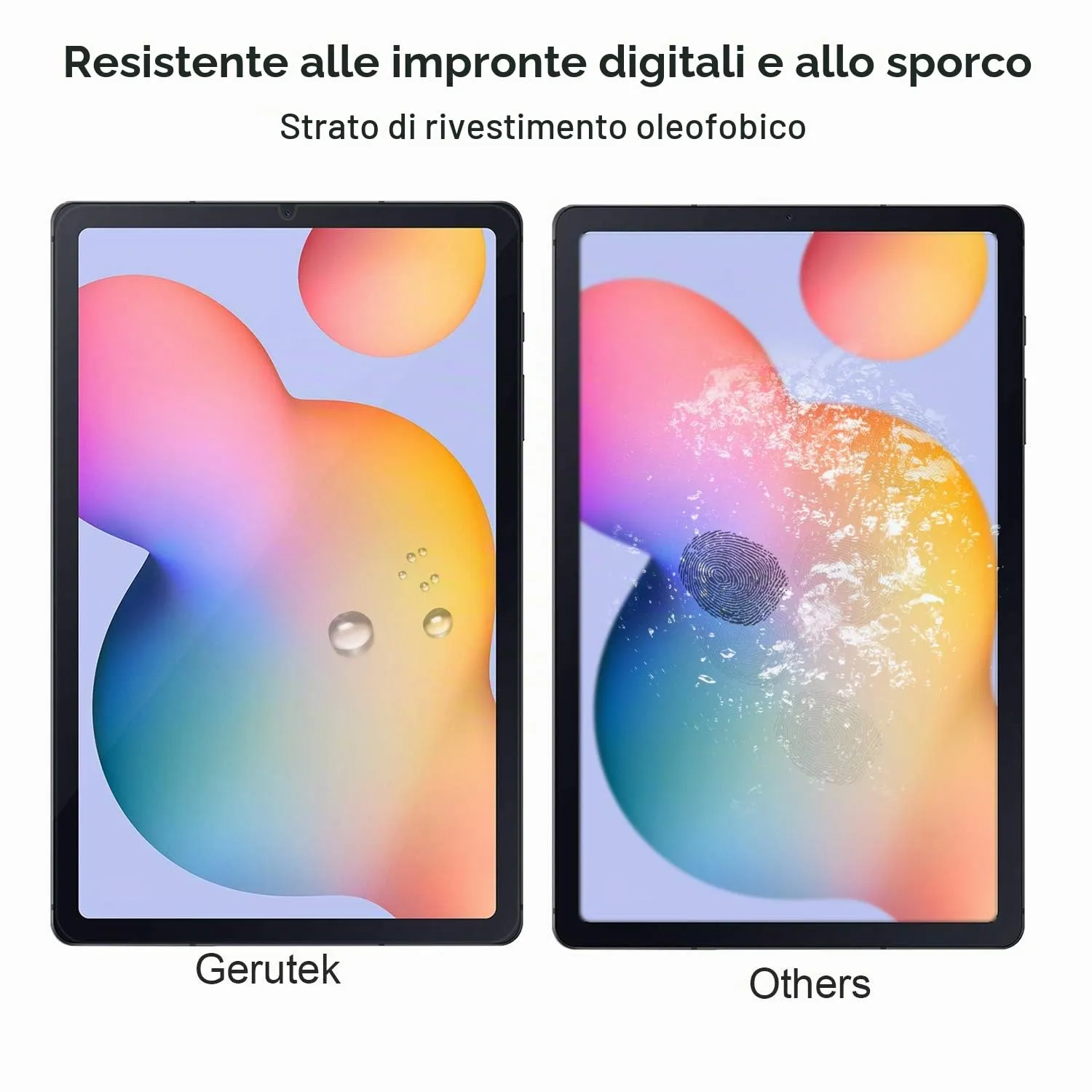 Gerutek Pellicola Protettiva in Vetro Temperato per Samsung Galaxy Tab S6 Lite 10,4'' (2 Pezzi) - immagine 4