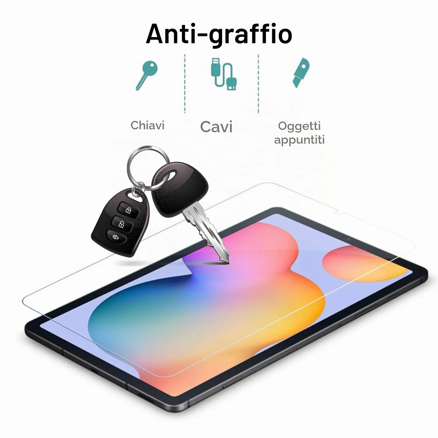 Gerutek Pellicola Protettiva in Vetro Temperato per Samsung Galaxy Tab S6 Lite 10,4'' (2 Pezzi) - immagine 5