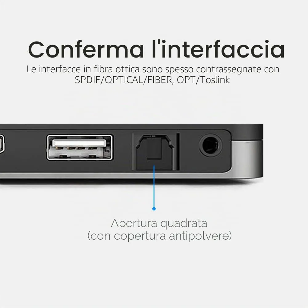 Vention Cavo Ottico Audio Digitale Toslink S/PDIF 2m per TV, Home Cinema, PS4, Xbox, Soundbar (PVC) - immagine 5