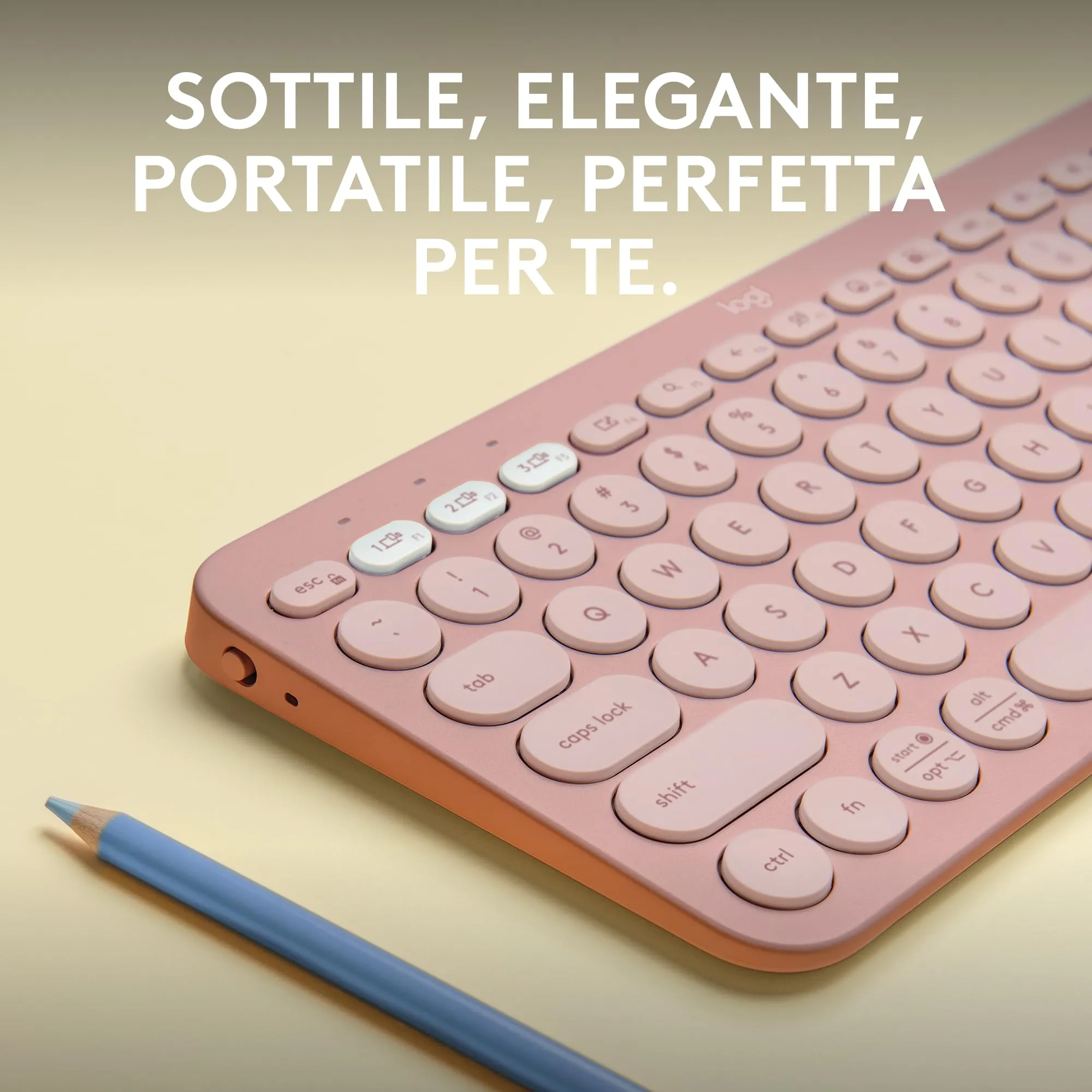 Logitech Pebble Keys 2 K380s Wireless Bluetooth Keyboard, ITA QWERTY - immagine 2