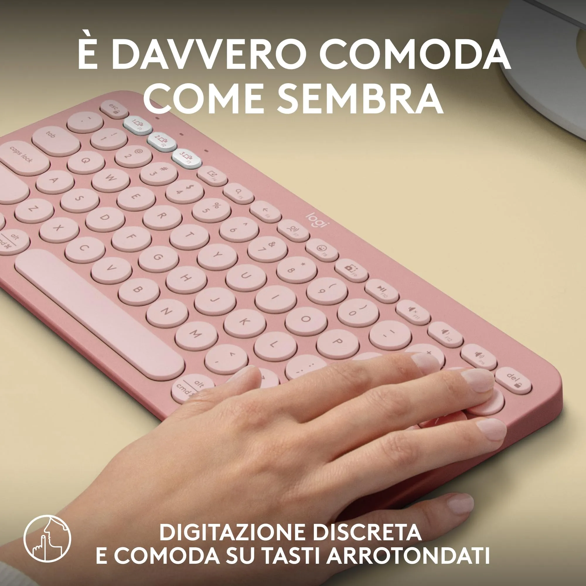 Logitech Pebble Keys 2 K380s Wireless Bluetooth Keyboard, ITA QWERTY - immagine 6