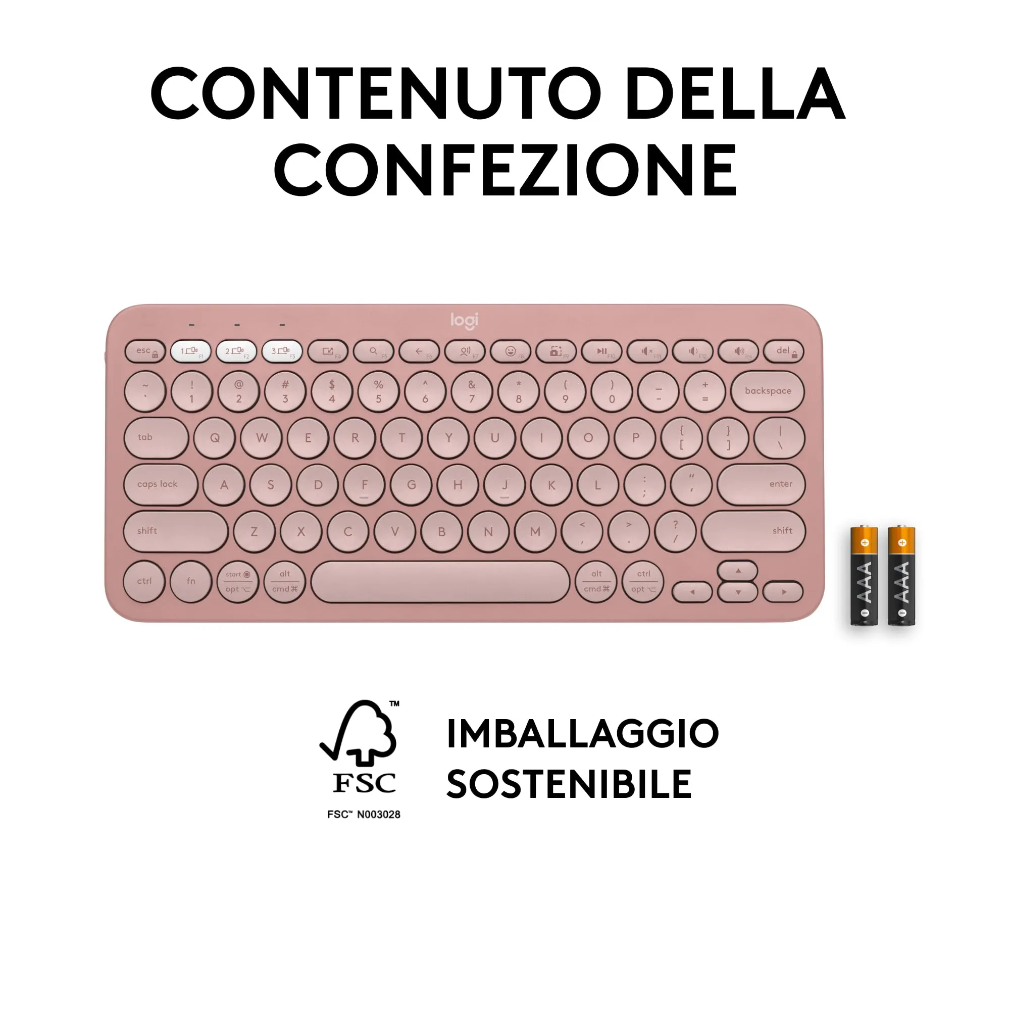 Logitech Pebble Keys 2 K380s Wireless Bluetooth Keyboard, ITA QWERTY - immagine 11