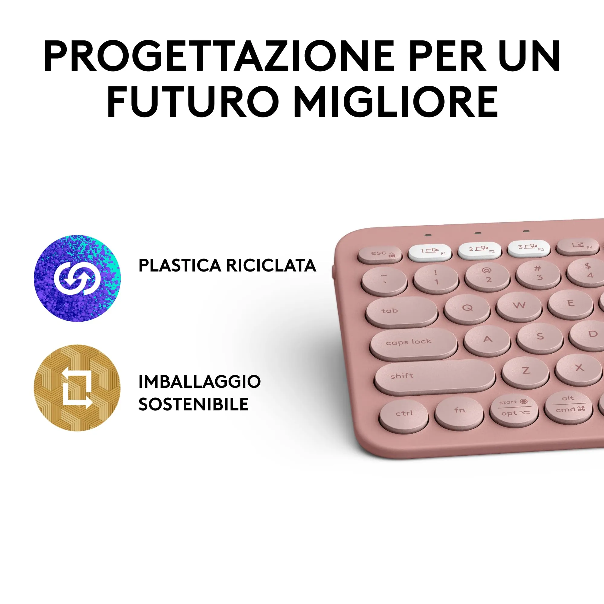 Logitech Pebble Keys 2 K380s Wireless Bluetooth Keyboard, ITA QWERTY - immagine 12