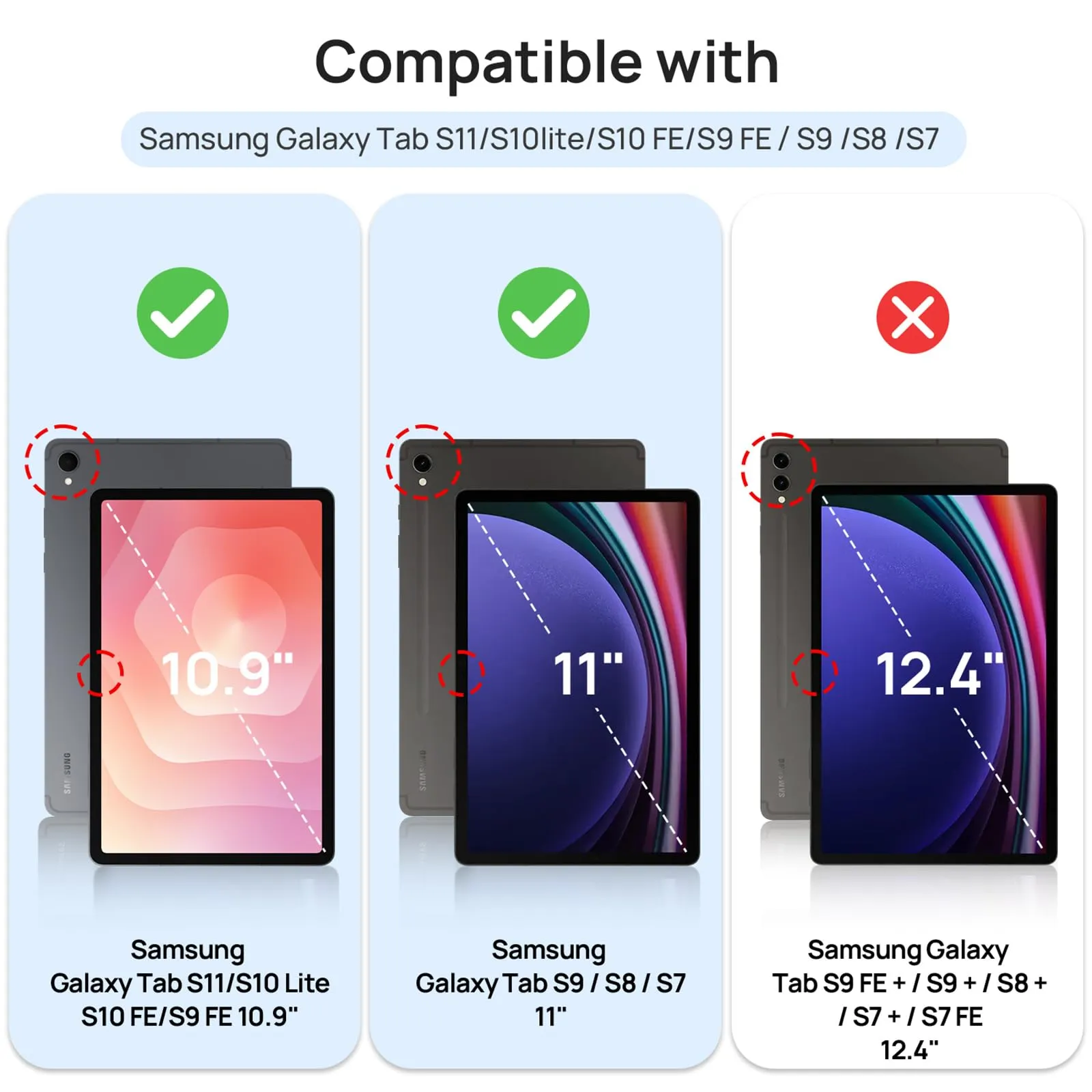 Gerutek Pellicola Protettiva in Vetro Temperato per Samsung Galaxy Tab S11/S10 Lite/S10 FE/S9 FE/S9/S8/S7, 2 Pezzi - immagine 2