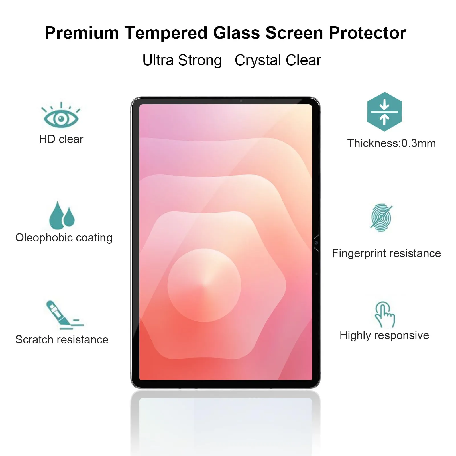 Gerutek Pellicola Protettiva in Vetro Temperato per Samsung Galaxy Tab S11/S10 Lite/S10 FE/S9 FE/S9/S8/S7, 2 Pezzi - immagine 3