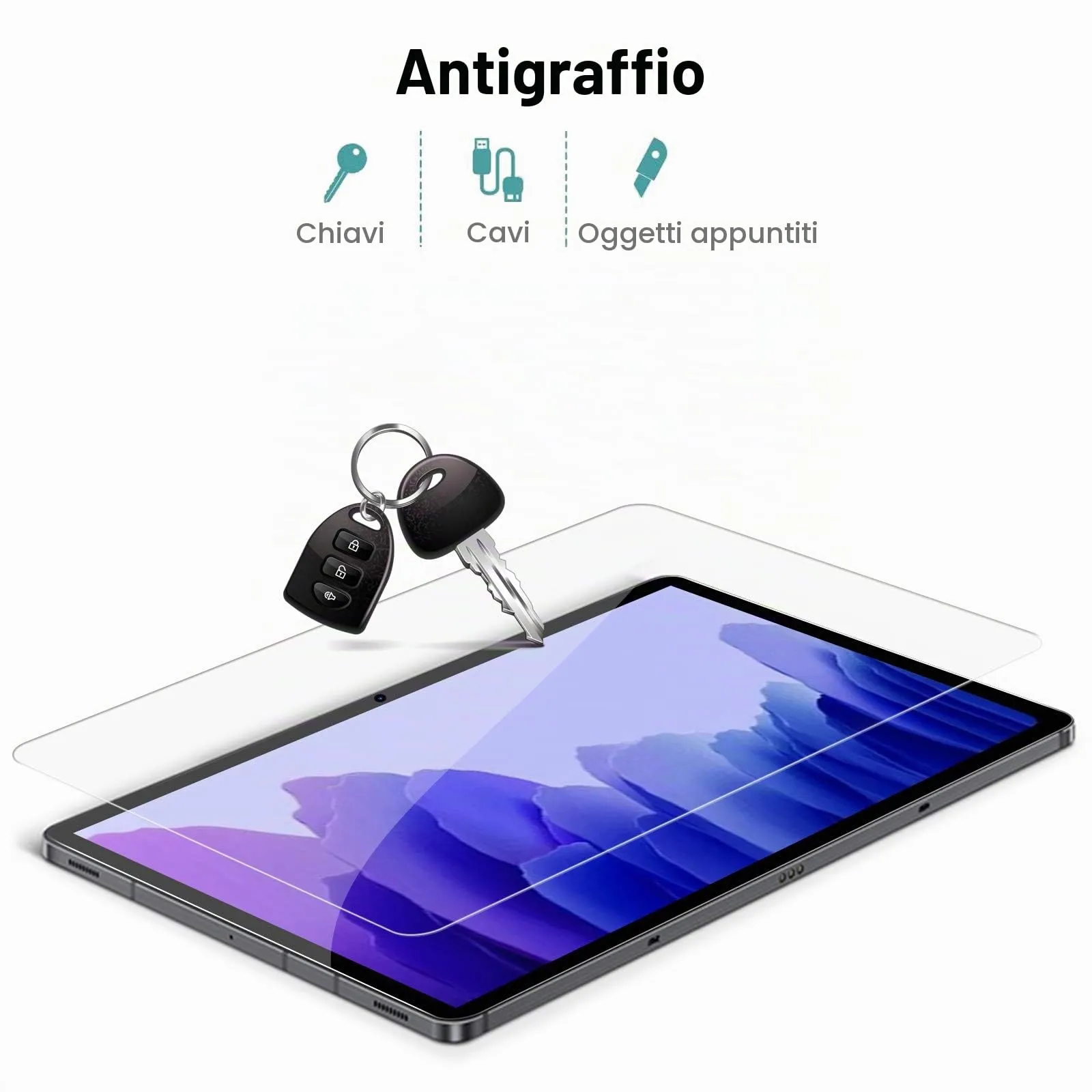 Gerutek Pellicola Protettiva in Vetro Temperato per Samsung Galaxy Tab A7 10.4'' (2 Pezzi) - immagine 4