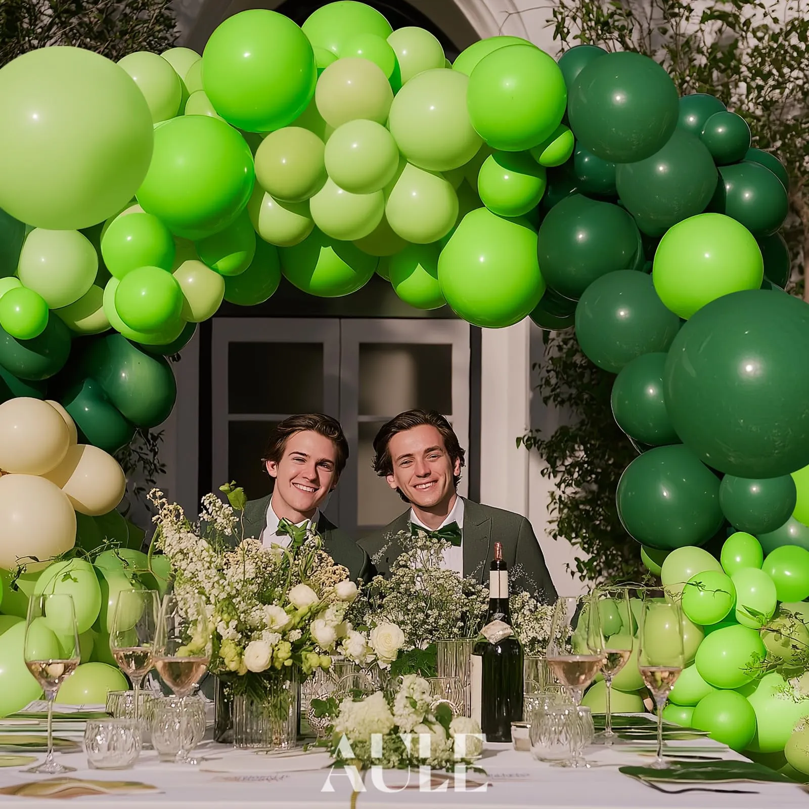AULE Kit Arco di Palloncini Verdi, 155 Pezzi Set Ghirlanda (5/10/18 pollici) - immagine 3