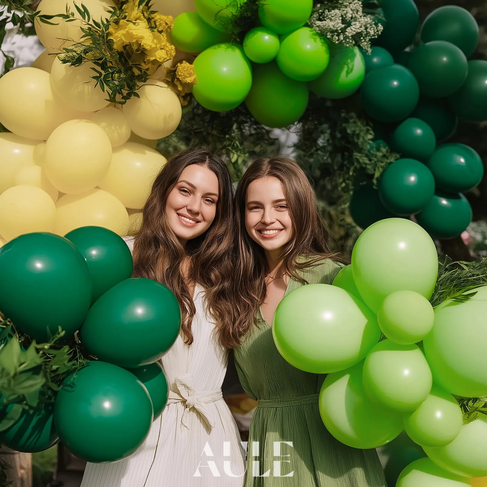 AULE Kit Arco di Palloncini Verdi, 155 Pezzi Set Ghirlanda (5/10/18 pollici) - immagine 4