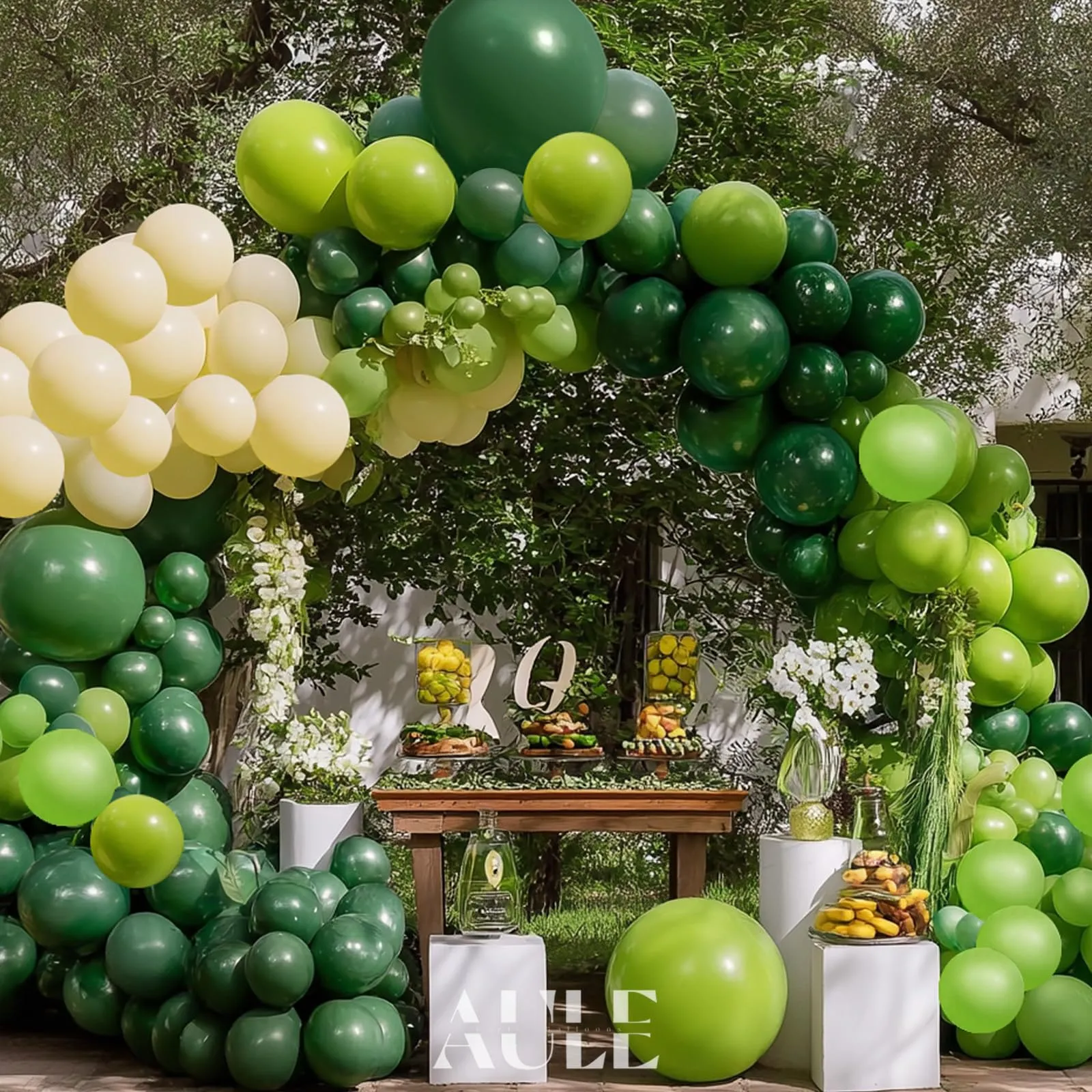 AULE Kit Arco di Palloncini Verdi, 155 Pezzi Set Ghirlanda (5/10/18 pollici) - immagine 5
