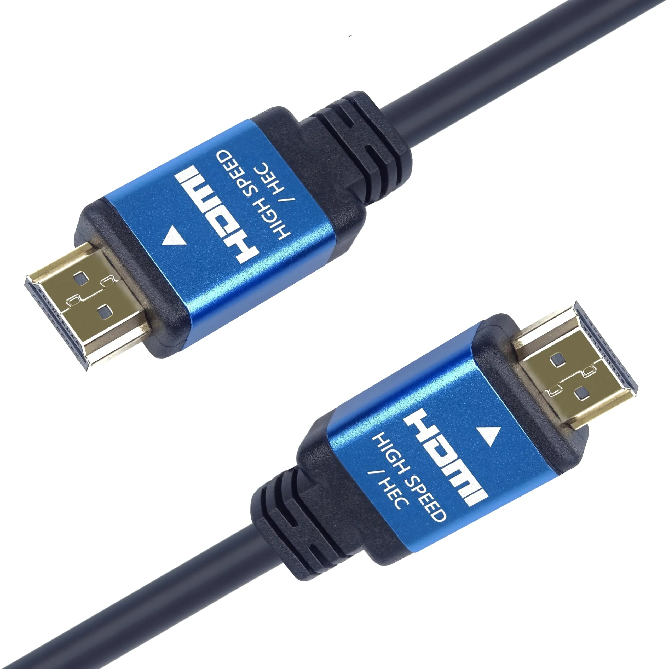 PremiumCord Cavo HDMI 2.0b 4K @ 60Hz, 3D, ARC, HDCP, Connettori Dorati, Nero e Blu, 0,5 m - immagine 2