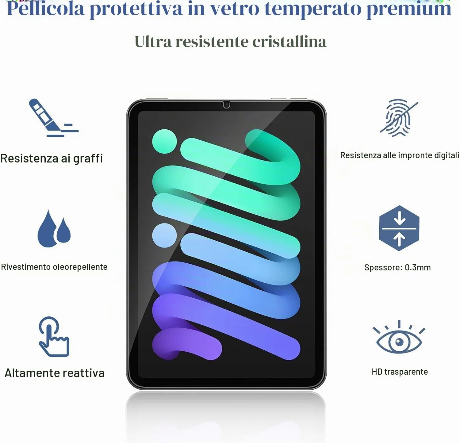 Gerutek Pellicola Protettiva in Vetro Temperato per iPad Mini 7 (A17 Pro) e Mini 6 8.3 pollici, 2 Pezzi - immagine 7