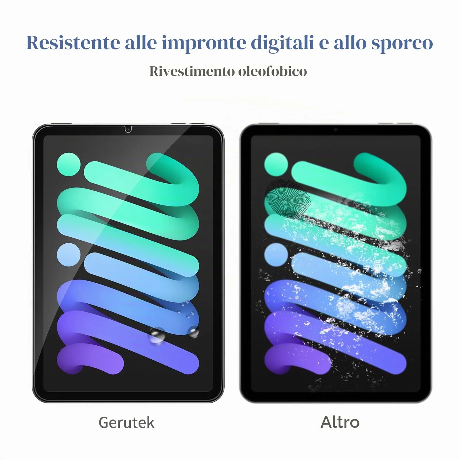 Gerutek Pellicola Protettiva in Vetro Temperato per iPad Mini 7 (A17 Pro) e Mini 6 8.3 pollici, 2 Pezzi - immagine 8