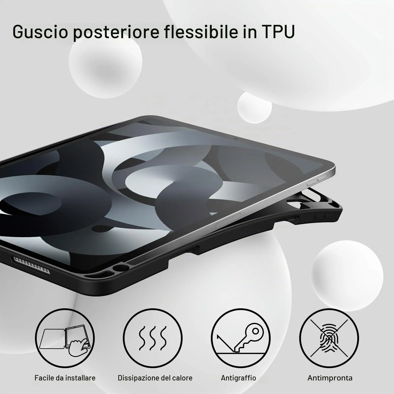 JETech Custodia per iPad Air 11" M4/M3/M2 & Air 5/4, Nero - immagine 3