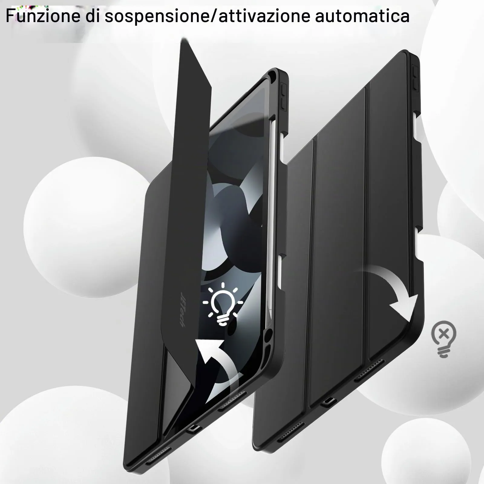 JETech Custodia per iPad Air 11" M4/M3/M2 & Air 5/4, Nero - immagine 6