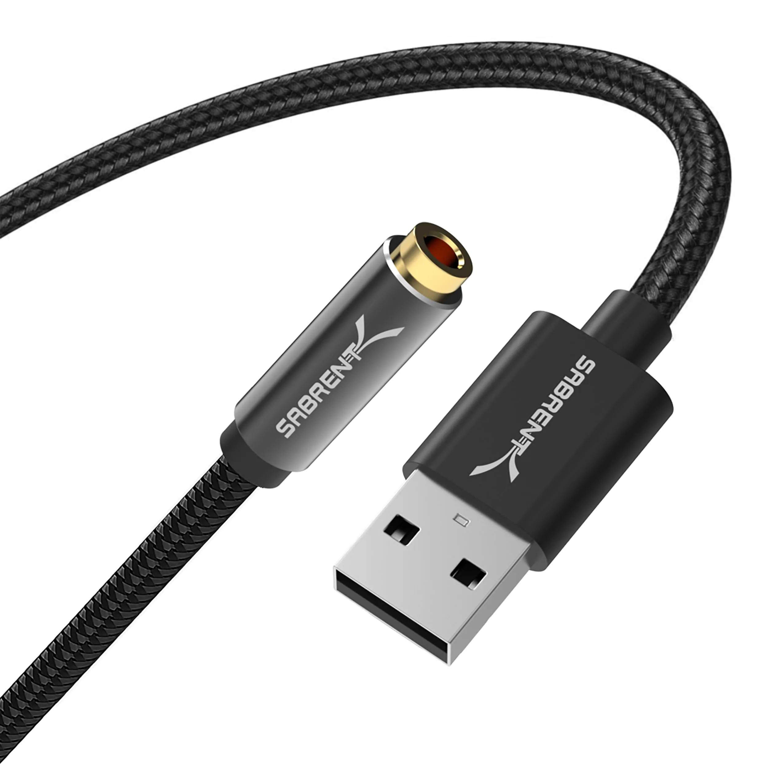 Sabrent Adattatore Audio USB a Jack 3,5 mm Esterna (50cm) per Cuffie e Microfono (CB-UA35) - immagine 1