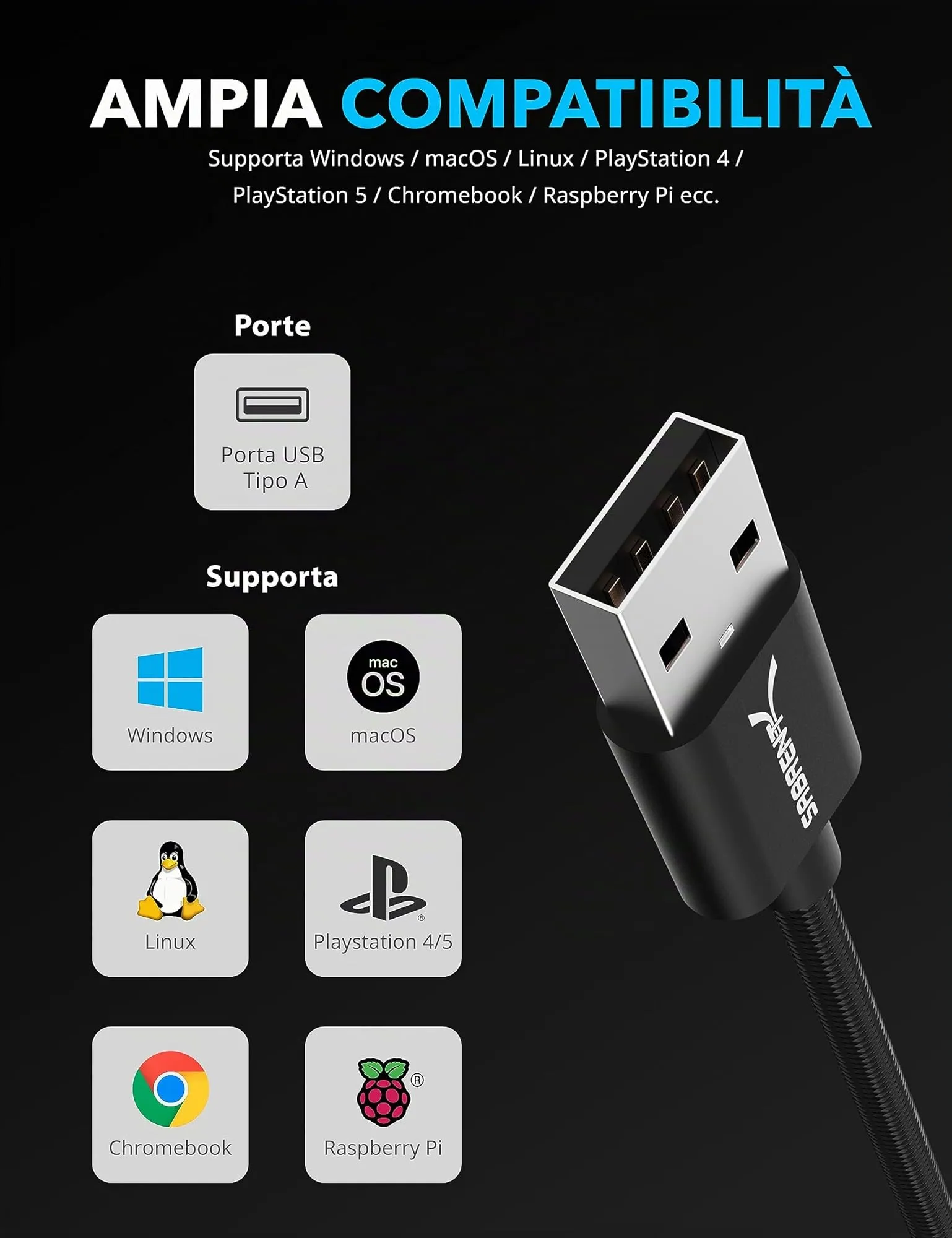 Sabrent Adattatore Audio USB a Jack 3,5 mm Esterna (50cm) per Cuffie e Microfono (CB-UA35) - immagine 5