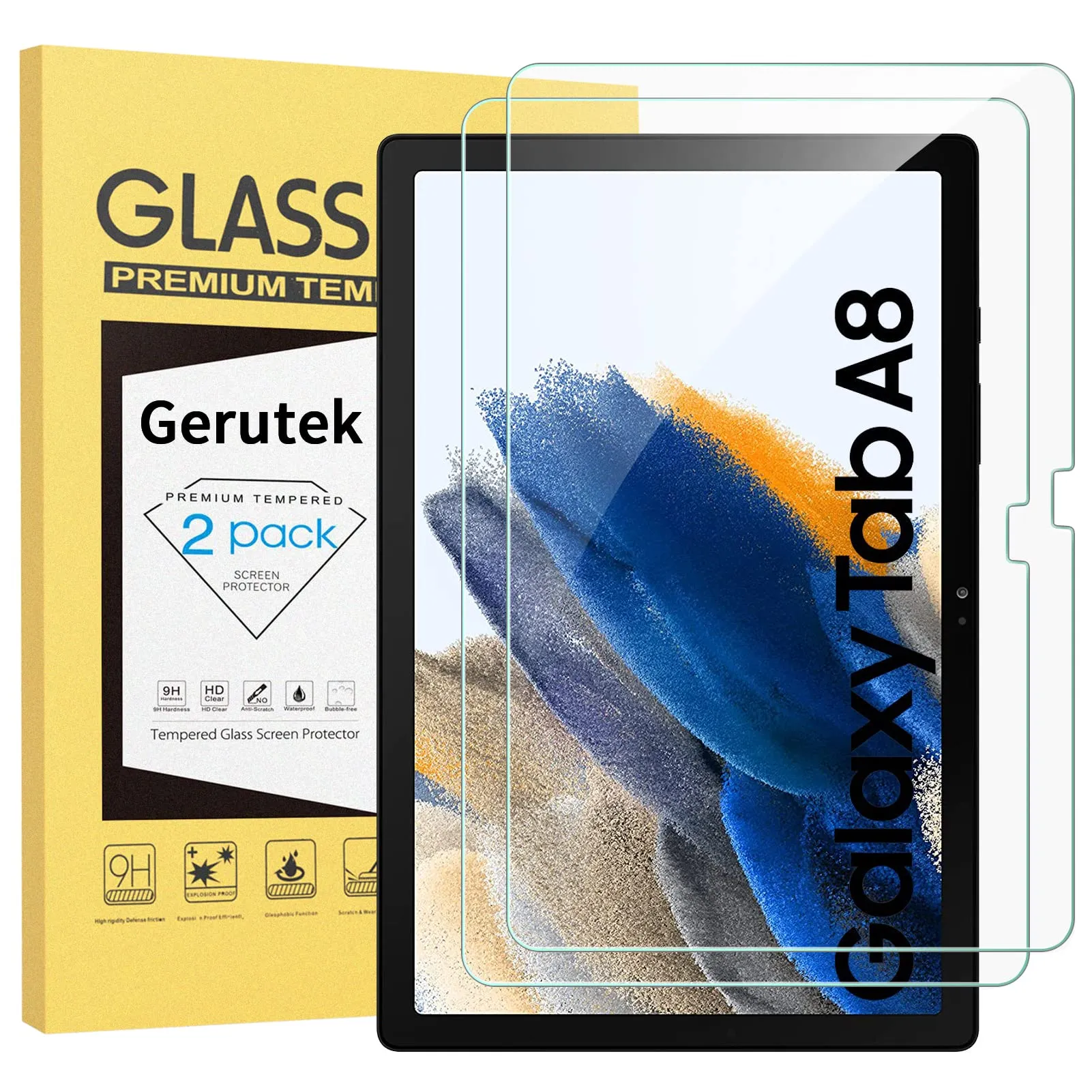 Gerutek Pellicola Protettiva in Vetro Temperato per Samsung Galaxy Tab A8 2021 10.5'' (2 Pezzi) - immagine 1