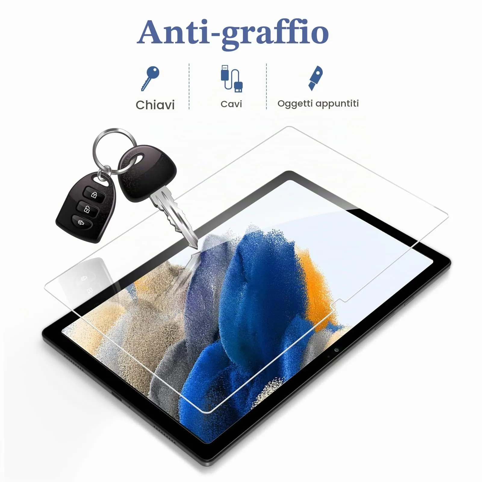 Gerutek Pellicola Protettiva in Vetro Temperato per Samsung Galaxy Tab A8 2021 10.5'' (2 Pezzi) - immagine 4