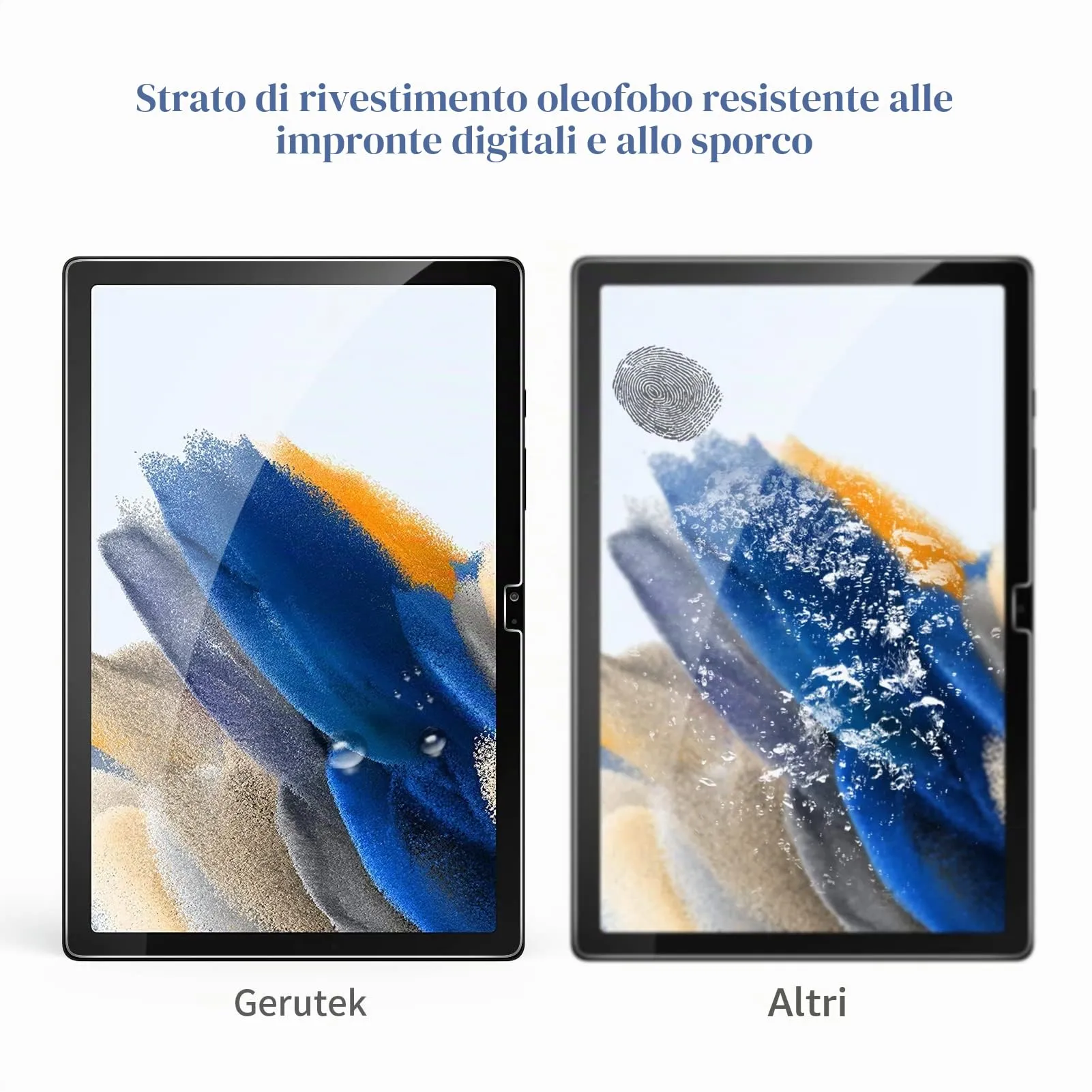 Gerutek Pellicola Protettiva in Vetro Temperato per Samsung Galaxy Tab A8 2021 10.5'' (2 Pezzi) - immagine 5
