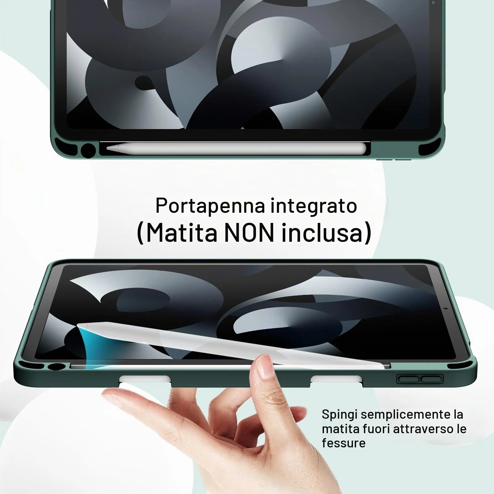 JETech Custodia per iPad Air 11" M4/M3/M2 & Air 5/4, Verde Nebbioso - immagine 5