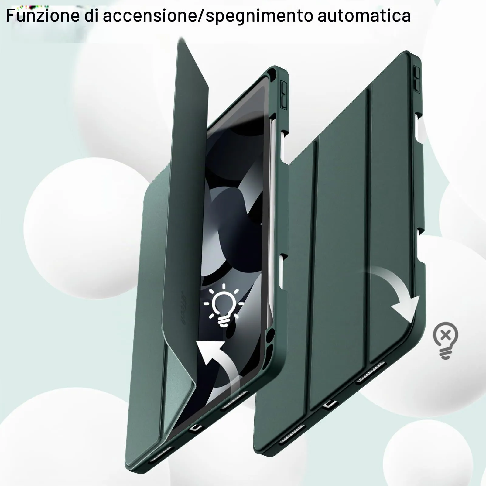JETech Custodia per iPad Air 11" M4/M3/M2 & Air 5/4, Verde Nebbioso - immagine 6