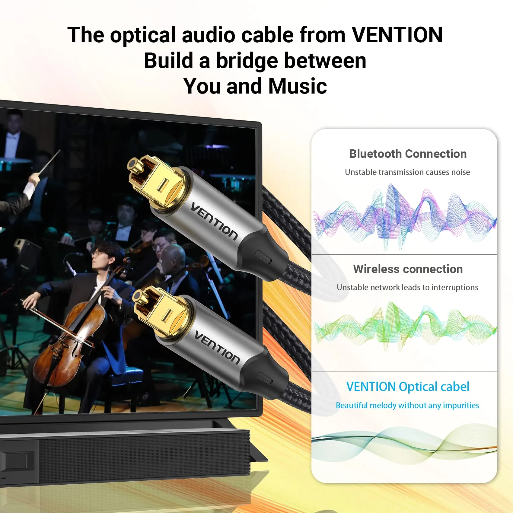 Vention Cavo Ottico Audio Digitale Toslink S/PDIF 1,5m (Alluminio) - immagine 3
