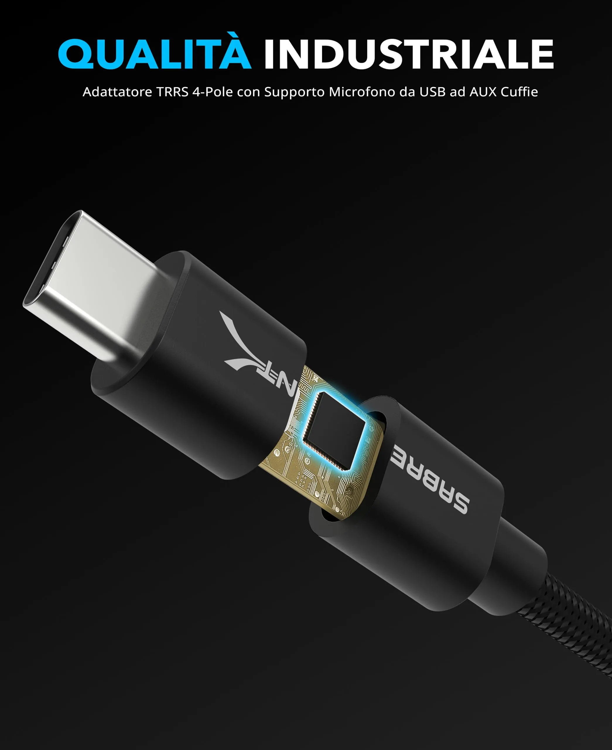 Sabrent Adattatore attivo da USB Tipo C a jack audio 3,5 mm (CB-UC35) - immagine 4