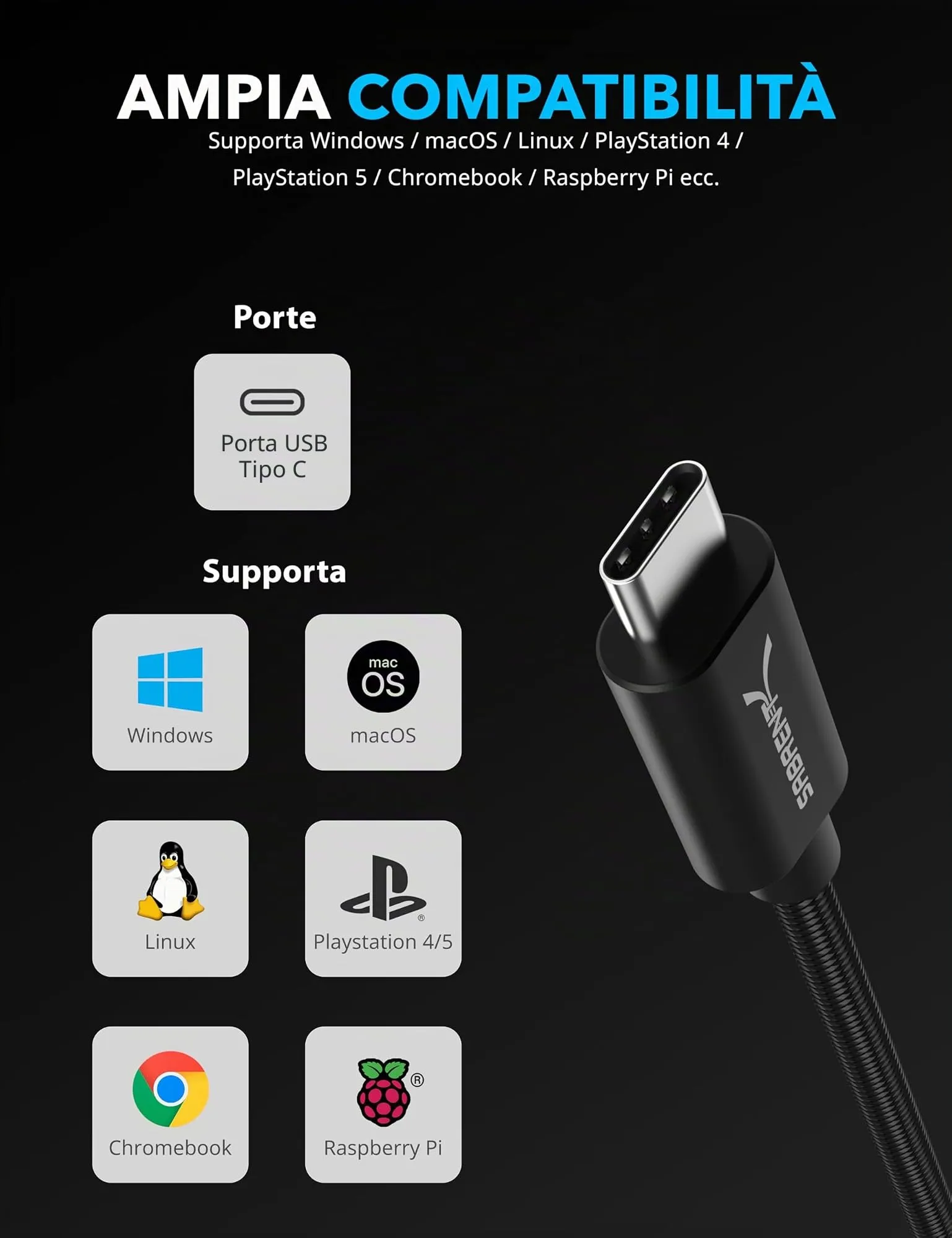 Sabrent Adattatore attivo da USB Tipo C a jack audio 3,5 mm (CB-UC35) - immagine 6