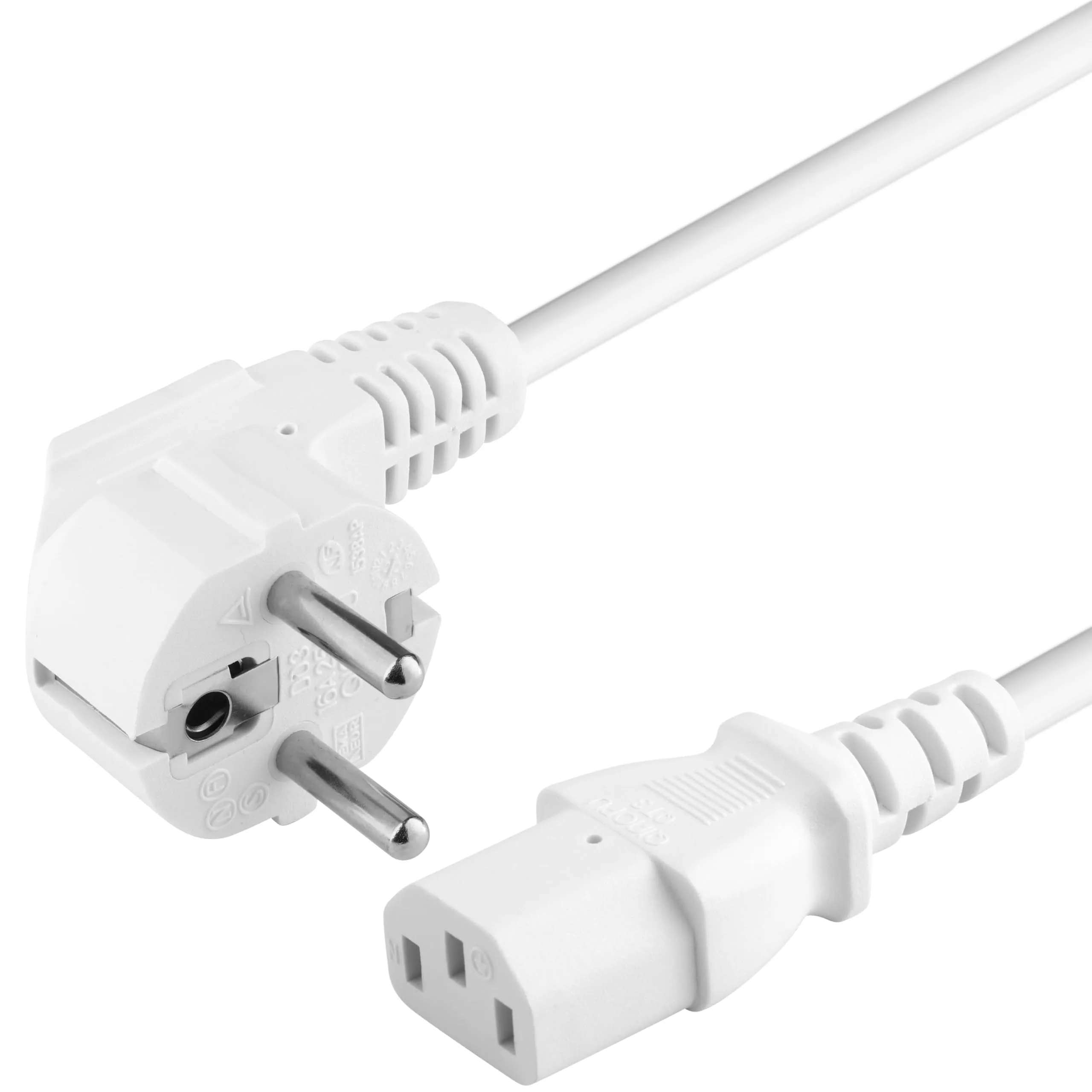 PremiumCord Cavo di alimentazione 230V 1m, presa C13 IEC 320, bianco - immagine 1