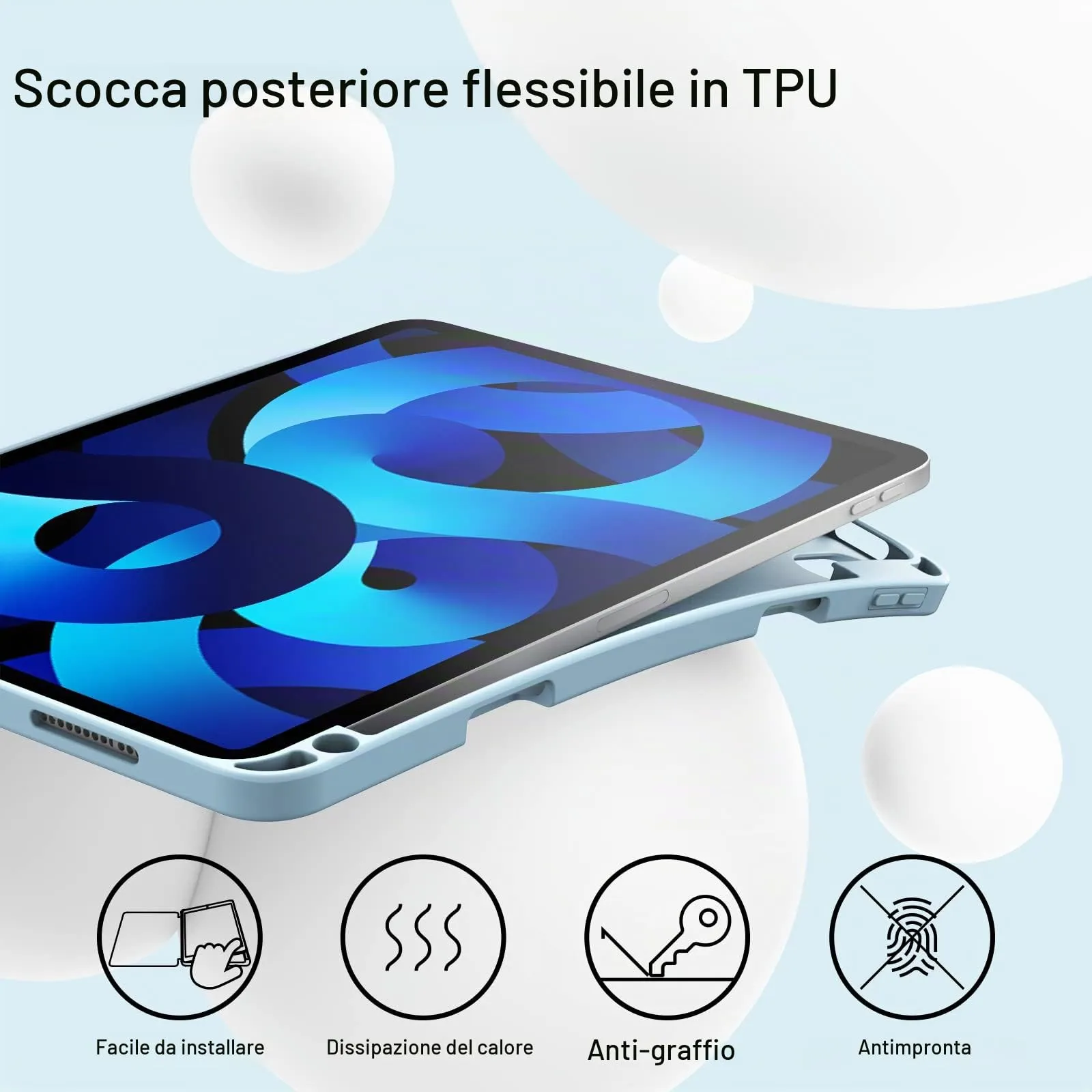JETech Custodia per iPad Air 11" M4/M3/M2 & Air 5/4, Cielo Blu - immagine 3