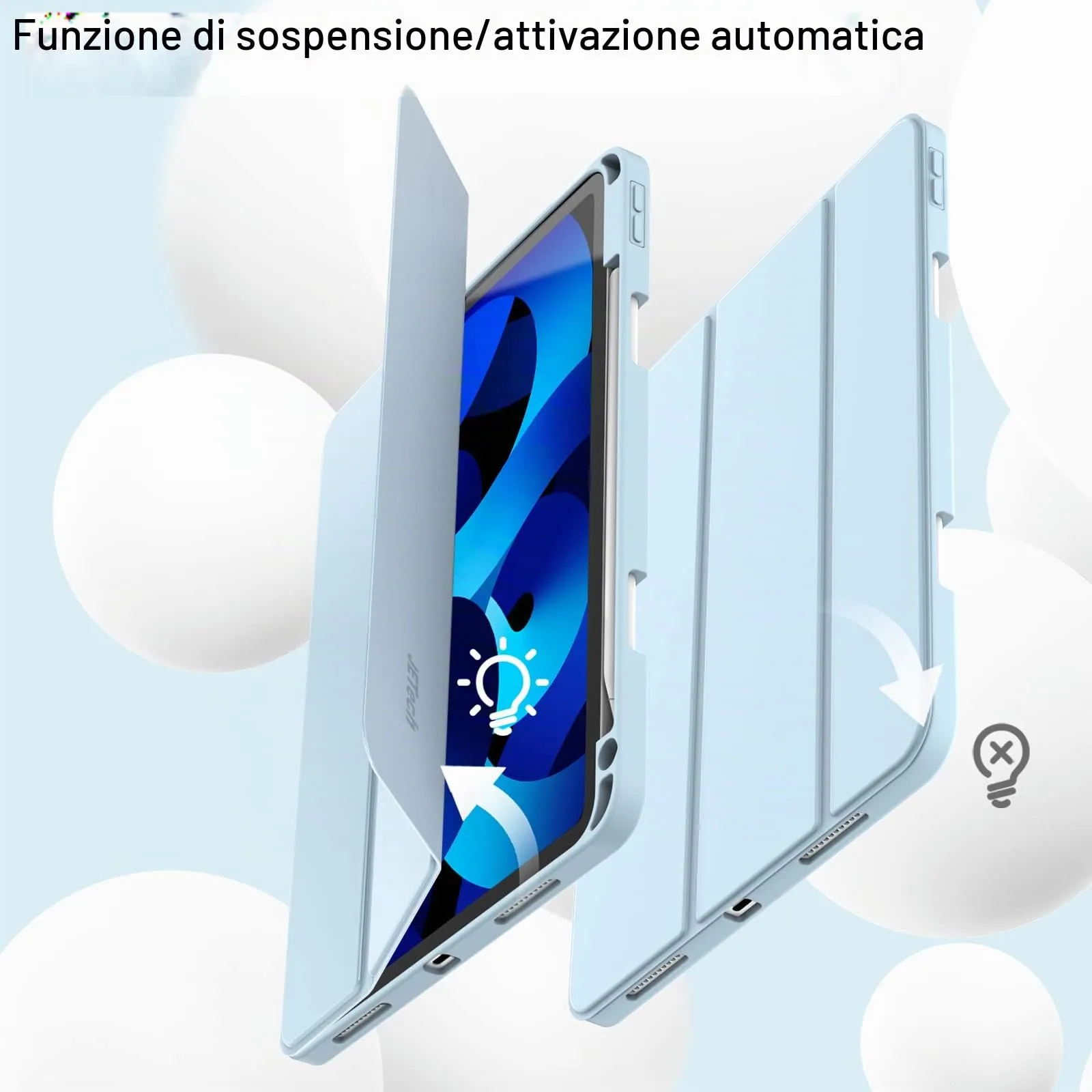 JETech Custodia per iPad Air 11" M4/M3/M2 & Air 5/4, Cielo Blu - immagine 6