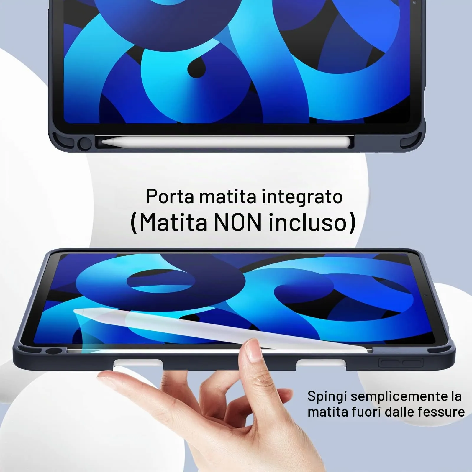JETech Custodia per iPad Air 11" M4/M3/M2 & Air 5/4, Marino Intenso - immagine 5