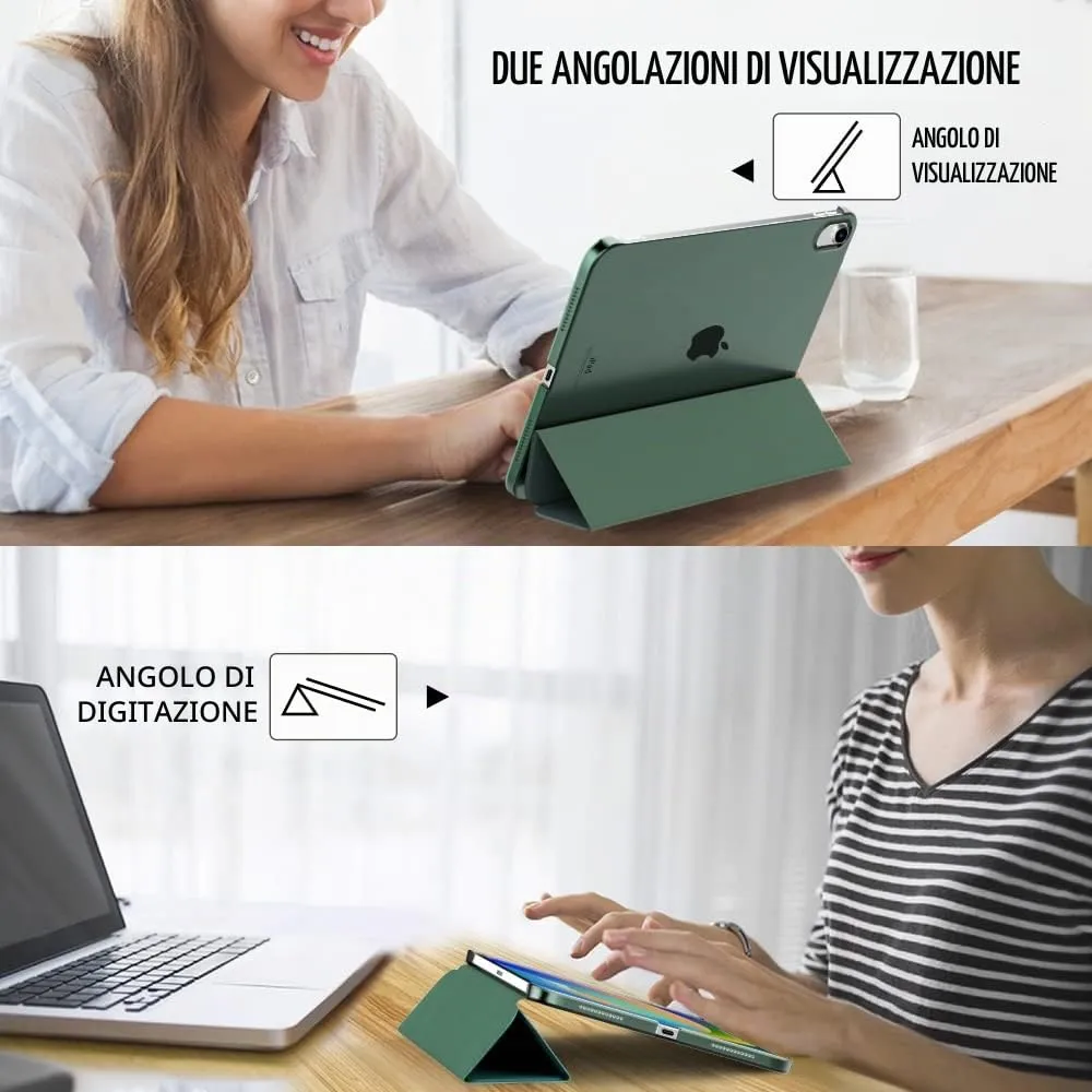 MoKo Custodia Rigida per iPad 10 Generazione 2022 10,9", Chiusura Magnetica, Auto Sleep/Wake, Verde Notte - immagine 5